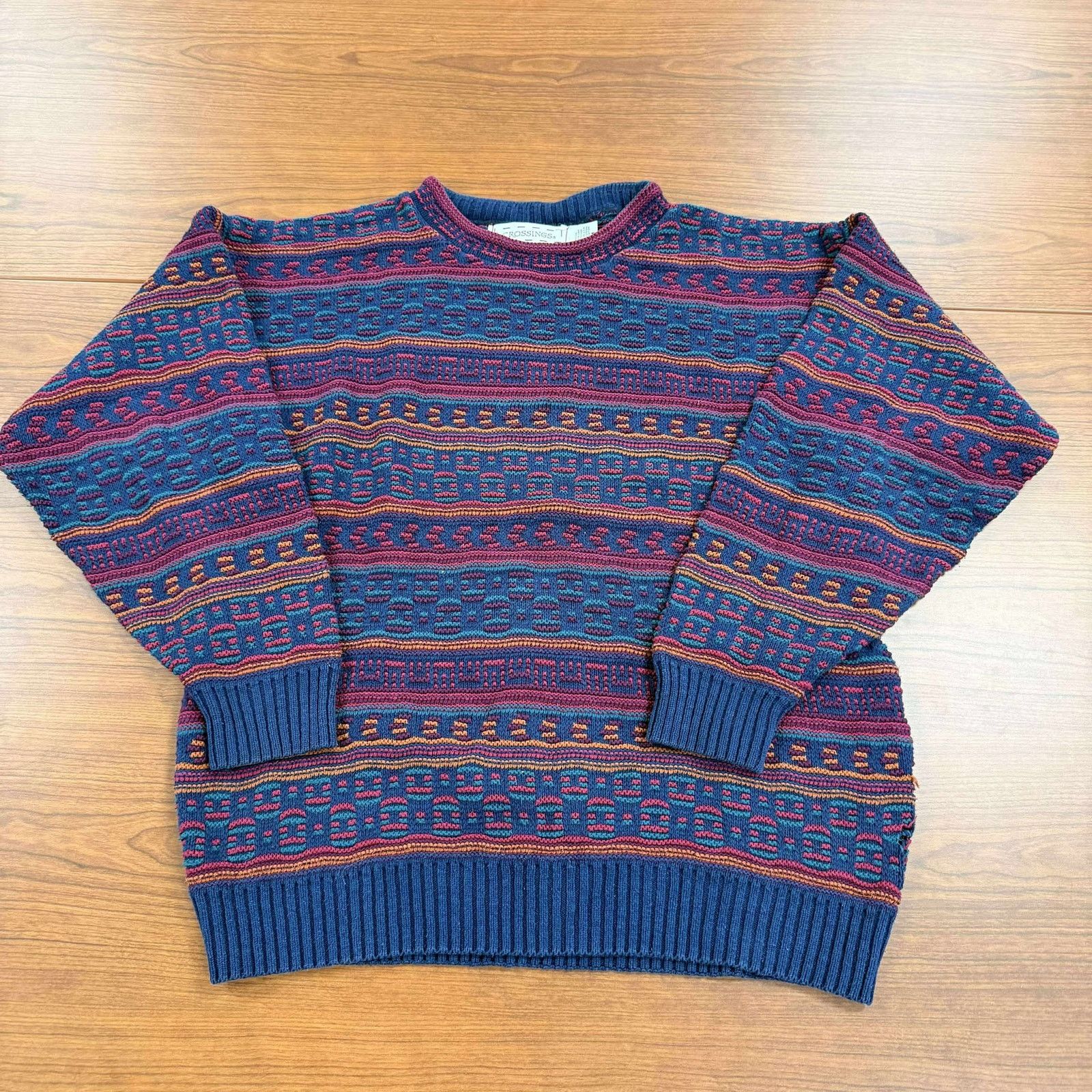 Other Crossings Sweater Retro Textured 3D Knitted Pullover Sweater Size US M / EU 48-50 / 2 - 1 Thumbnail