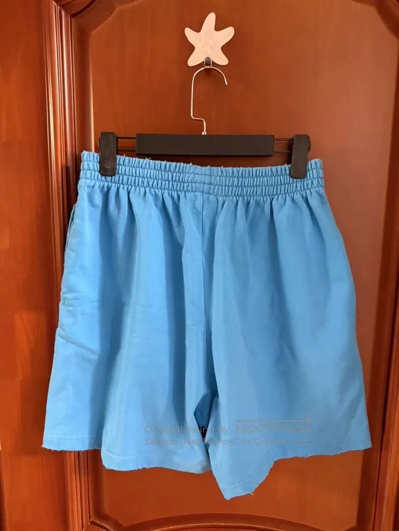 Balenciaga Balenciaga size XXS Blue Cola Print Shorts Destroyed Desig Size US 27 - 2 Thumbnail