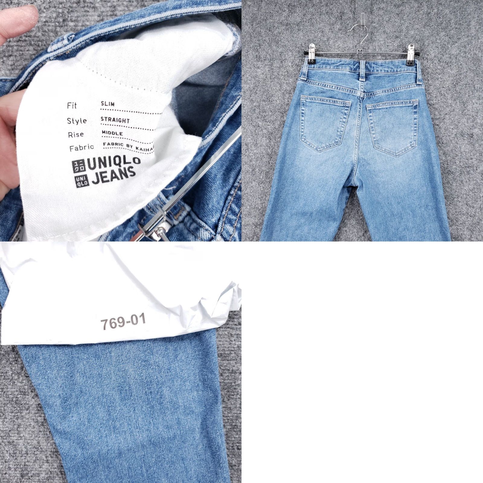 Uniqlo Uniqlo Jeans Womens Blue Mid Rise Straight Leg Slim Fit Stretch Denim Size 23 Kaihara Size 40" / US 18 - 9 Thumbnail