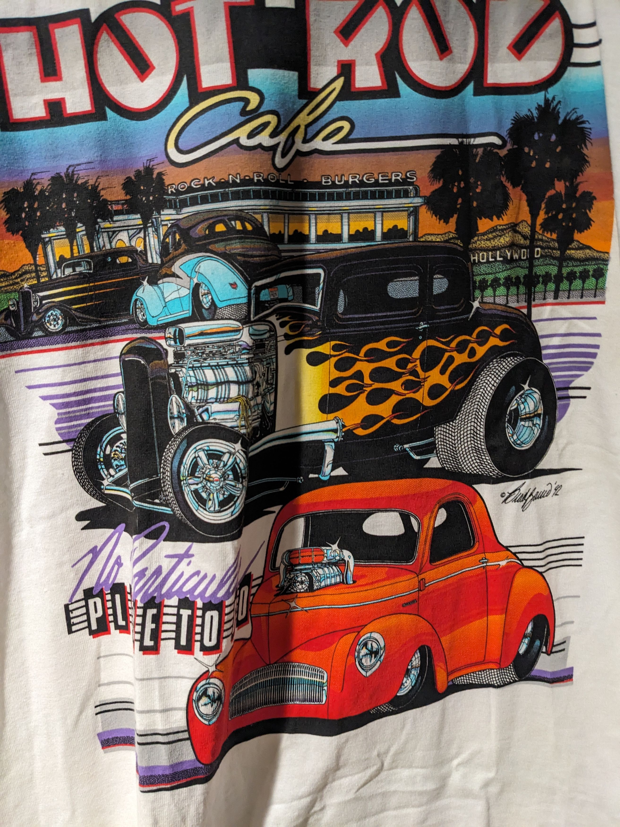 NASCAR × Vintage Vintage 90s Hot Rod Cafe Chevy Ford Racing Nascar T-Shirt Size US L / EU 52-54 / 3 - 2 Thumbnail