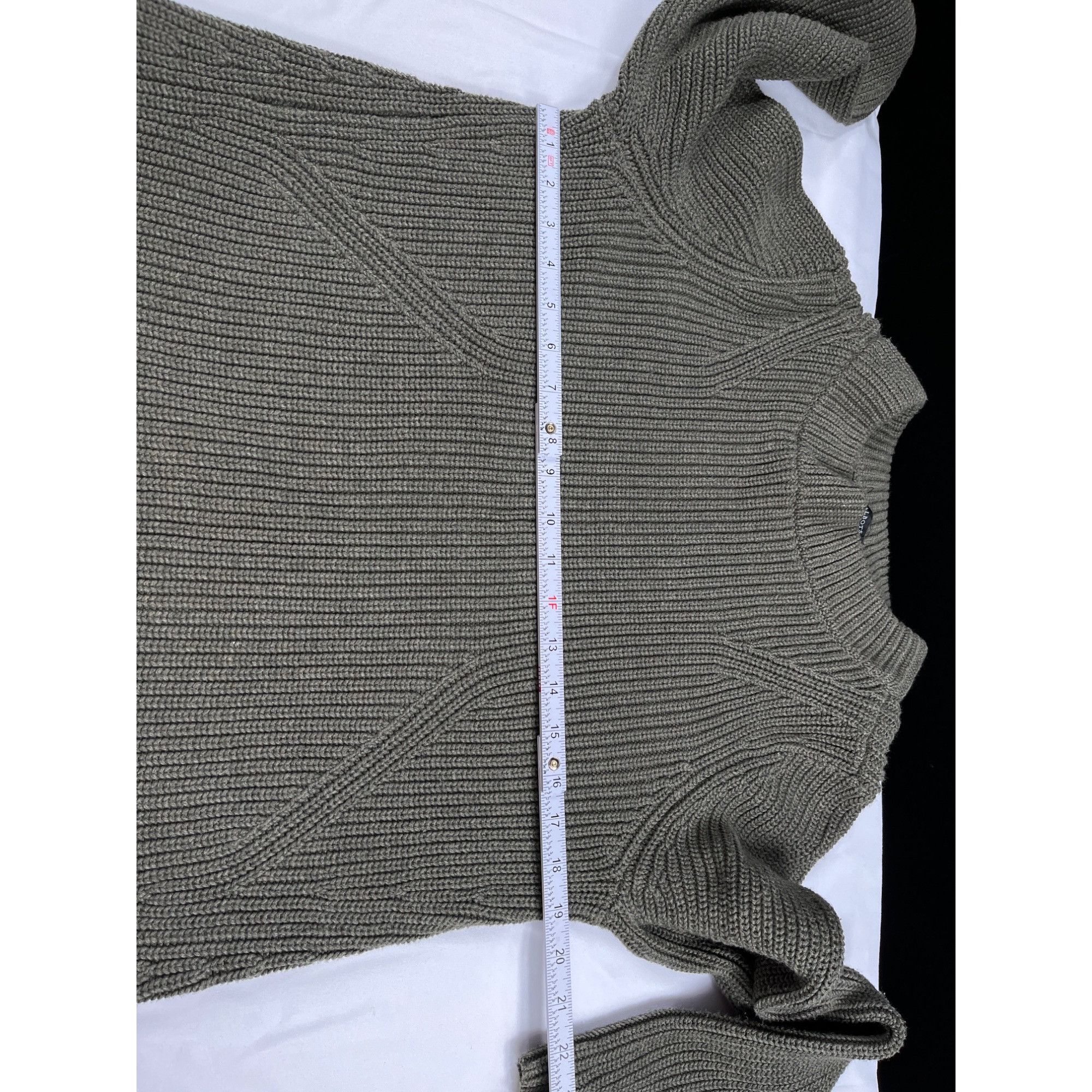 Talbots Talbots SKU 7692 Womens Olive Green Ribbed Knit Sweater Size Size L / US 10 / IT 46 - 3 Thumbnail