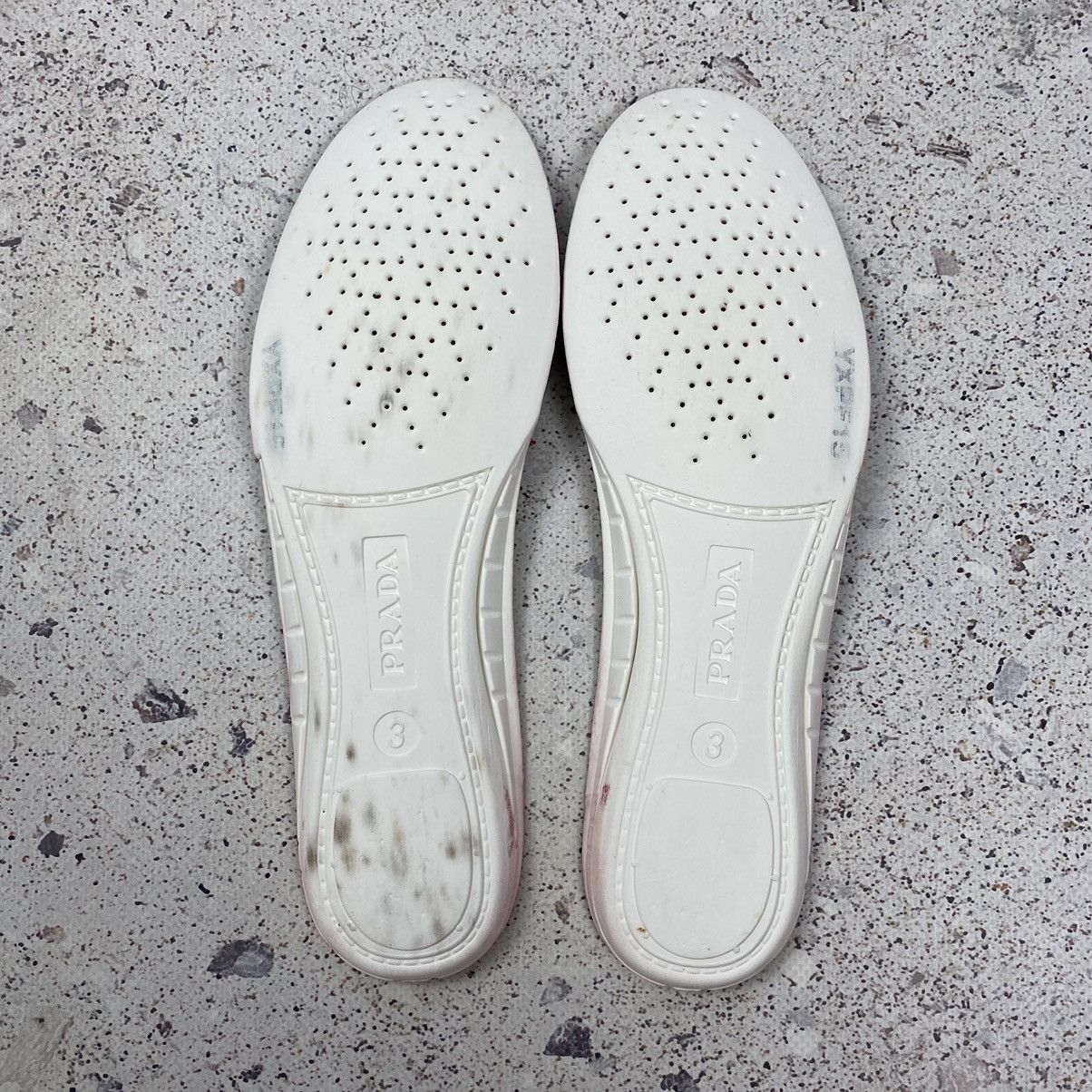 Authentic Prada Prax 01 White Leather Shoes 1E887L Sneakers