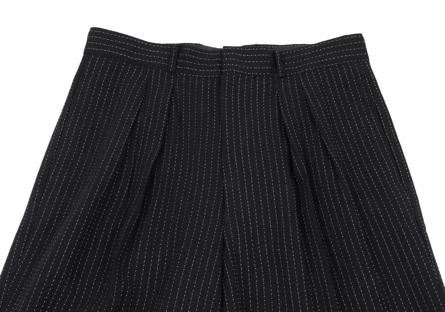 Jean Paul Gaultier Wool Stitch Stripe Tuck Pants in Black and Off-White Size US 32 / EU 48 - 2 Thumbnail