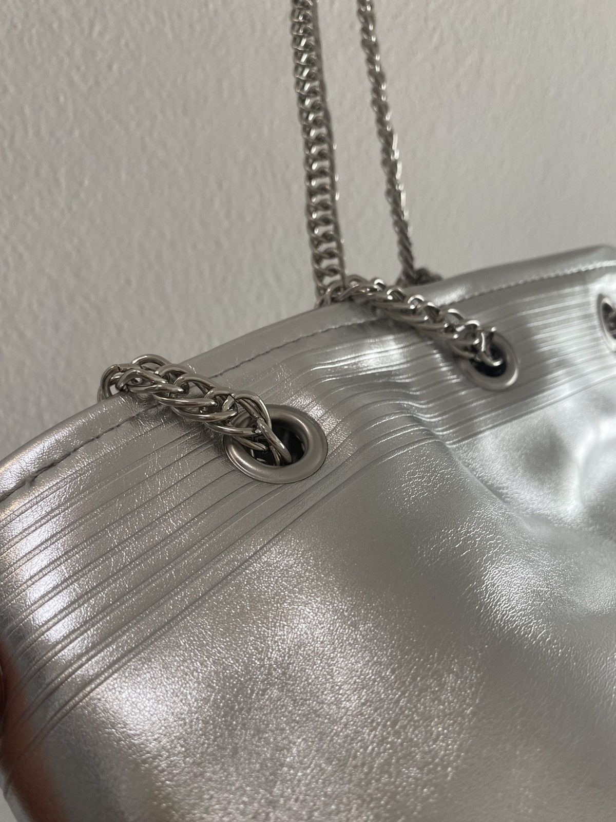 Jean Paul Gaultier RARE Jean Paul Gaultier Vegan Leather Silver Bucket Bag Size ONE SIZE - 4 Thumbnail