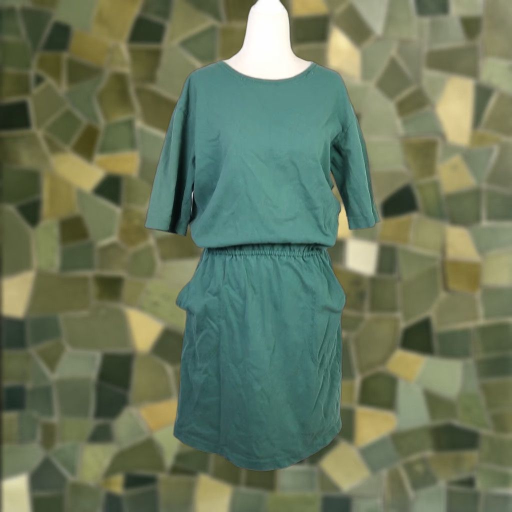 Vintage VINTAGE 90s Hunt Club Jade Green Cotton T-Shirt Dress M Women Short Sleeves Casual Size M / US 6-8 / IT 42-44 - 1 Thumbnail