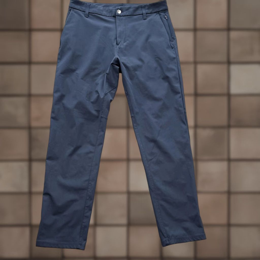Lululemon Lululemon Pants Mens 31 Slim Blue Chino Golf Casual Flat Front Zip Fly Pockets Logo Tapered Modern 29in 32in Waist Women? Mens Size US 31 - 1 Thumbnail