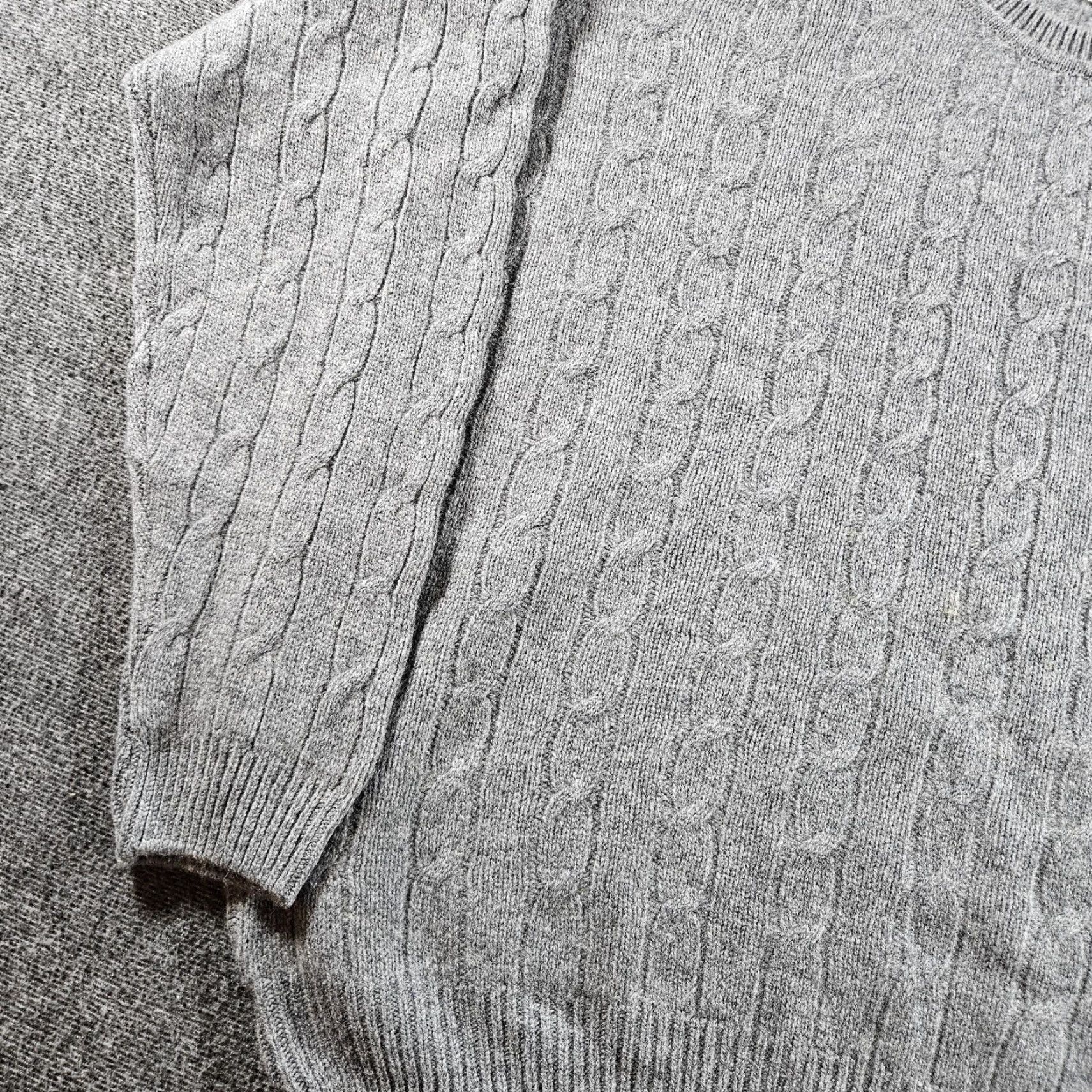 Vintage VINTAGE L.L.Bean Sweater Mens XL Gray Cable-Knit Crewneck Wool Pullover Size US XL / EU 56 / 4 - 2 Thumbnail