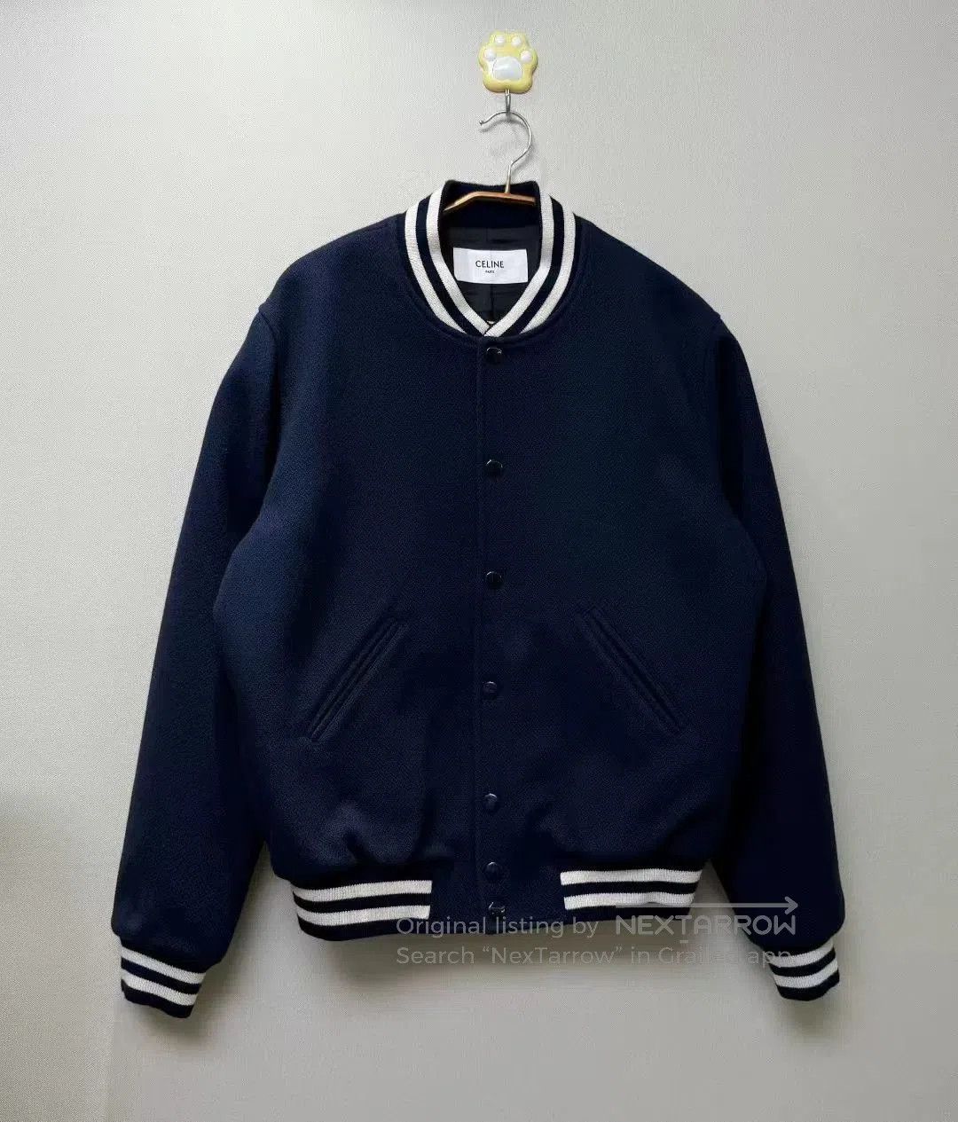 Celine CELINE Dark Blue Back Letter Baseball Jacket. Size US M / EU 48-50 / 2 - 4 Thumbnail