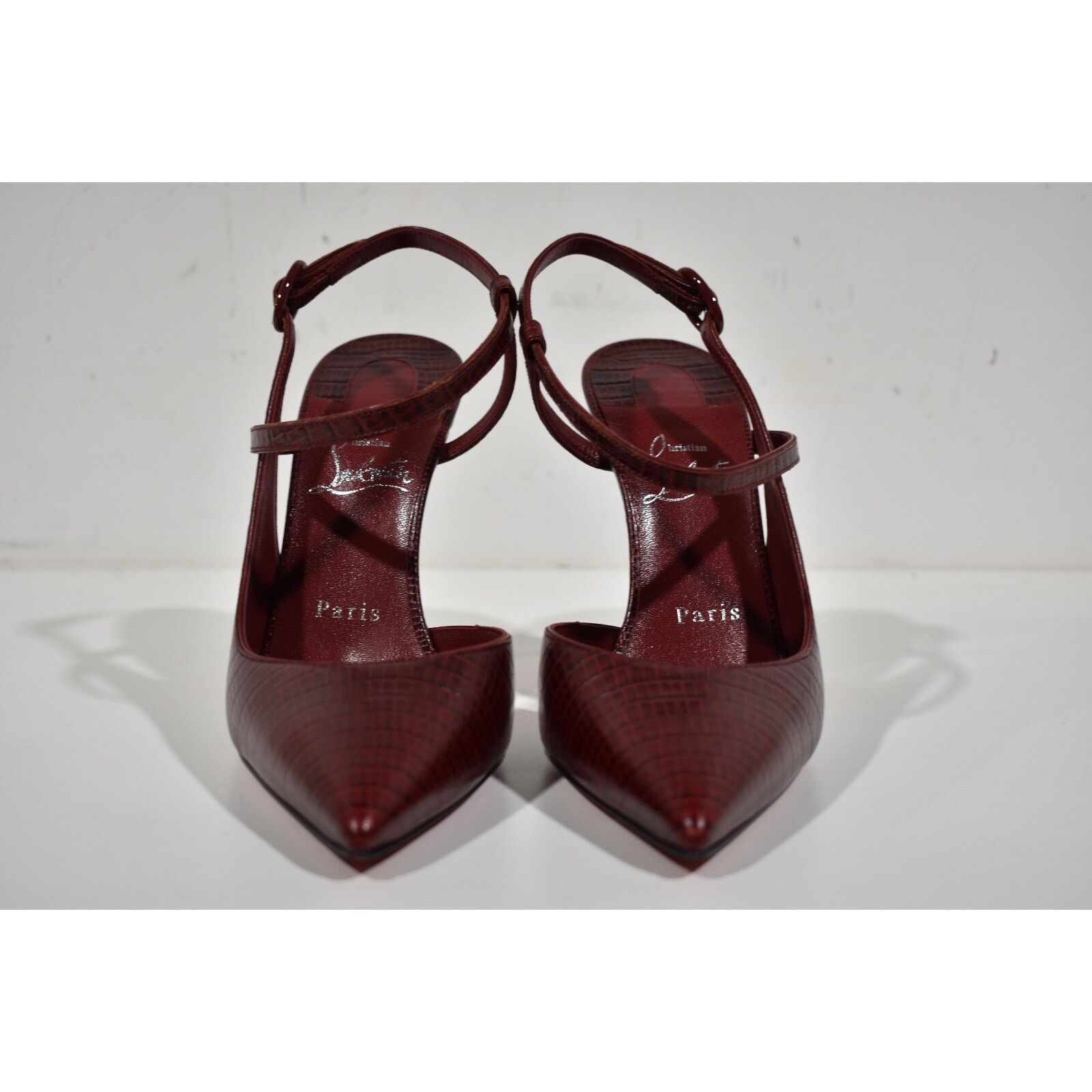 Christian Louboutin Jenlove 100 Bourbon Lizzy Ankle Strap Pointed Heel Pump 38 Size US 8 / IT 38 - 6 Thumbnail