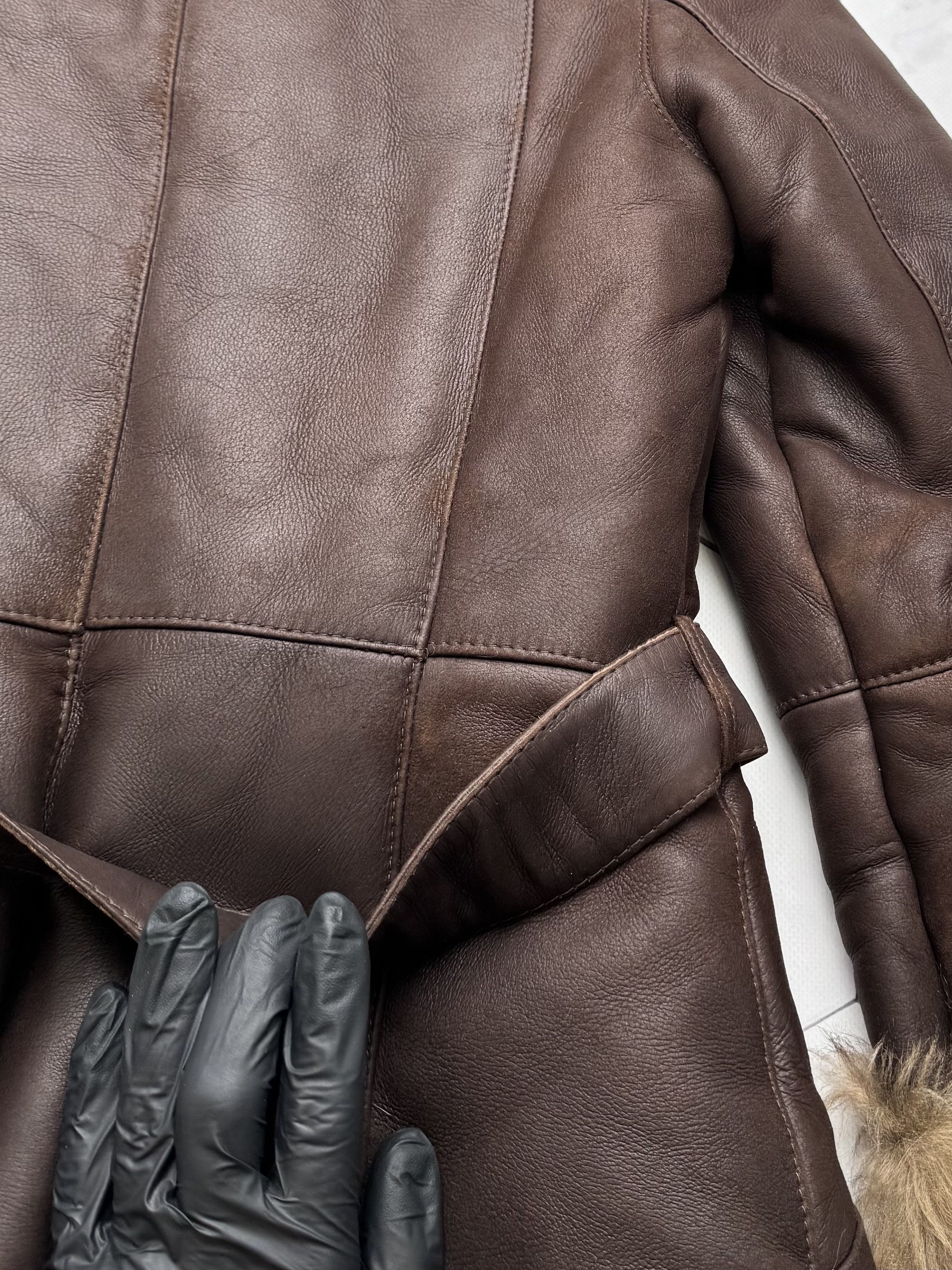 Japanese Brand Vintage Real Sheepskin Coat With Belt (B550)E2D15 Size M / US 6-8 / IT 42-44 - 12 Thumbnail