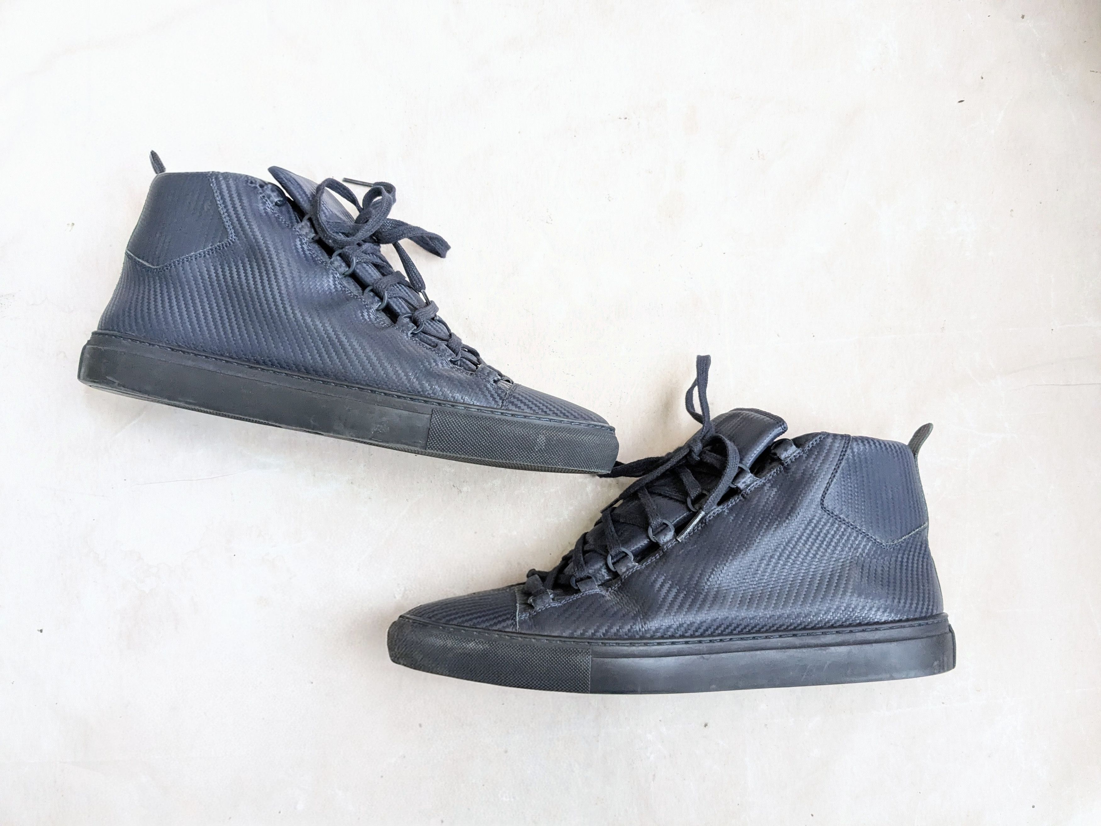 Balenciaga Balenciaga Arena Navy Blue 12 High Tops Leather Size US 12 / EU 45 - 1 Thumbnail