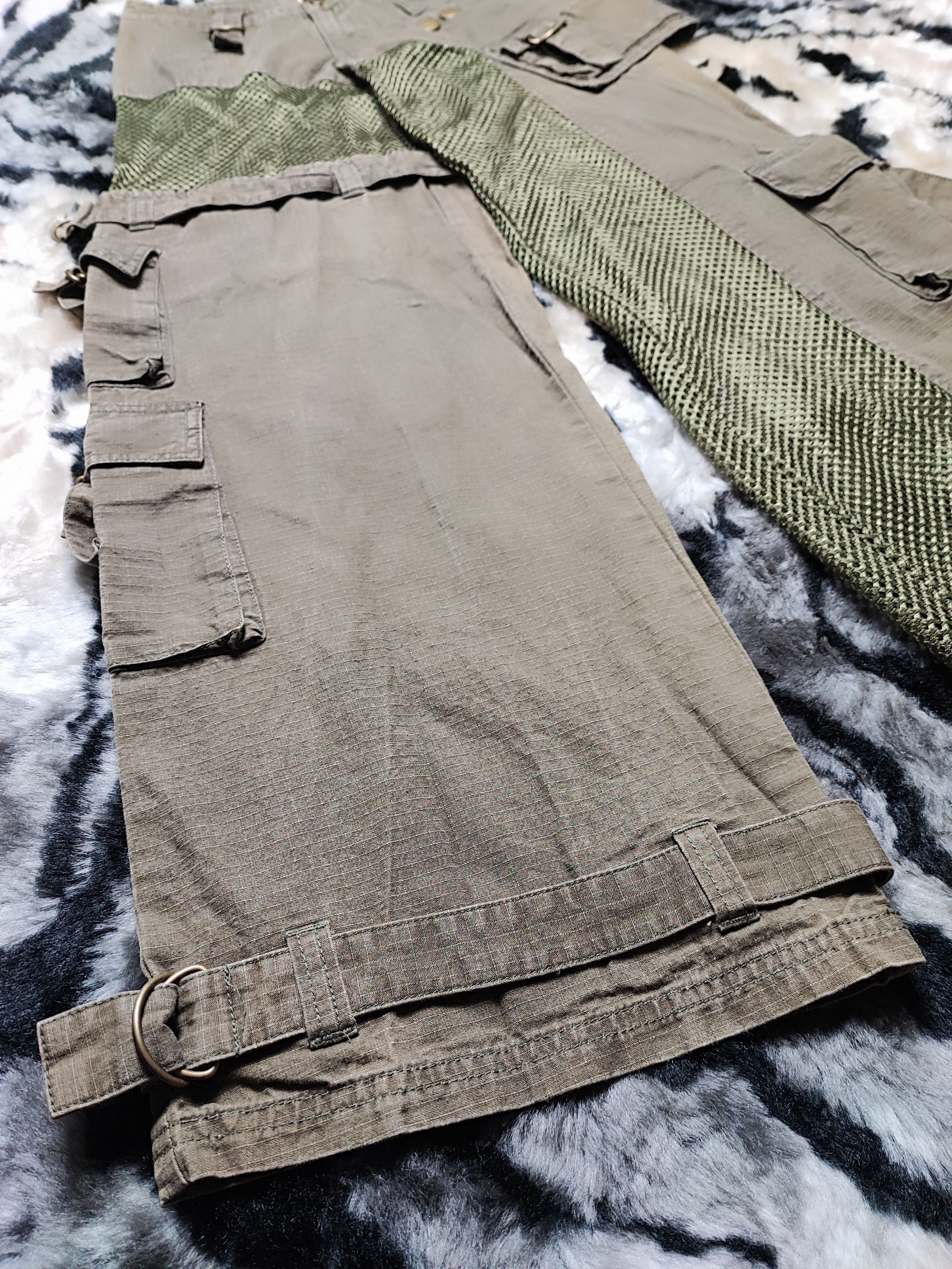 If Six Was Nine Vintage LB-03 Bondage Punk Cargo Mesh Military Pants Size US 28 / EU 44 - 3 Thumbnail
