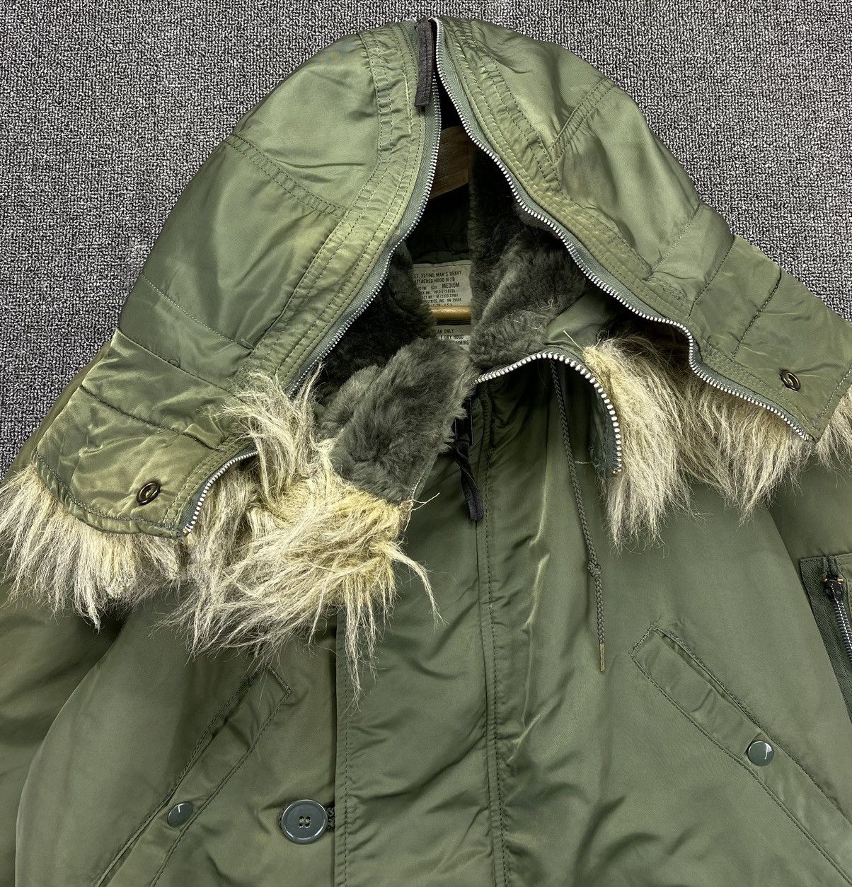Alpha Industries Vintage Alpha Industries N-2B Attached Hood Flight Jacket Size US M / EU 48-50 / 2 - 15 Thumbnail