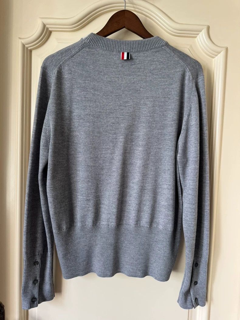 Thom Browne Thom browne Four-strip knitted sweater with gray neck 2504- Size US L / EU 52-54 / 3 - 2 Thumbnail