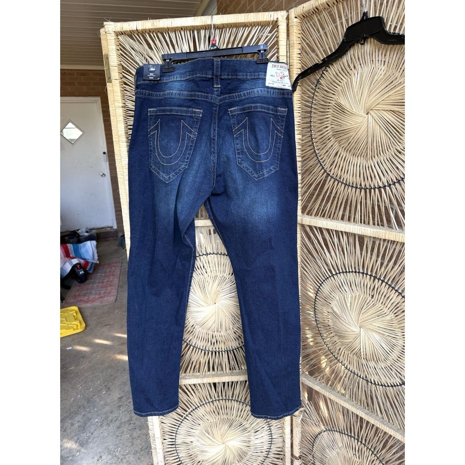 True Religion VINTAGE True Religion Ricky Relaxed Straight Jeans Mens 40x32 Dark Wash Stretch Denim Size US 40 / EU 56 - 7 Thumbnail