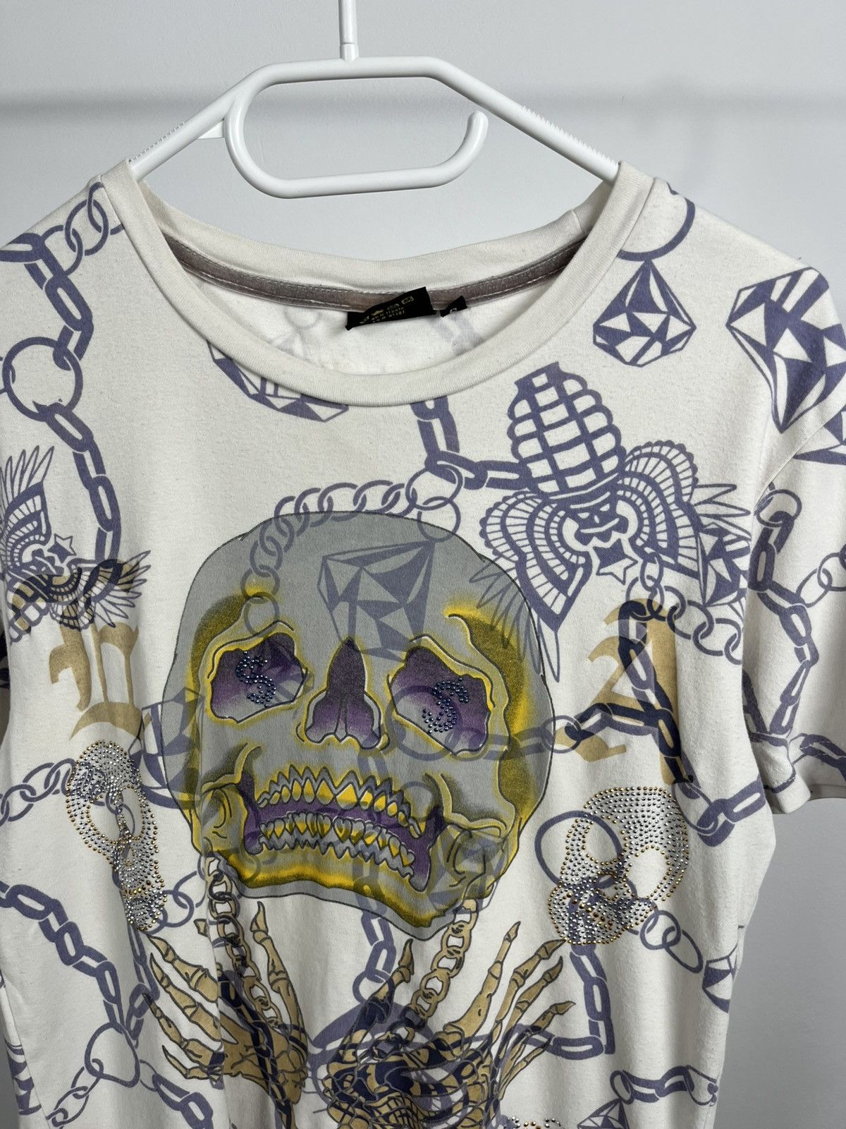 Christian Audigier Christian Audigier Skull Chain Graphic T-Shirt Women’s S Size M / US 6-8 / IT 42-44 - 4 Thumbnail