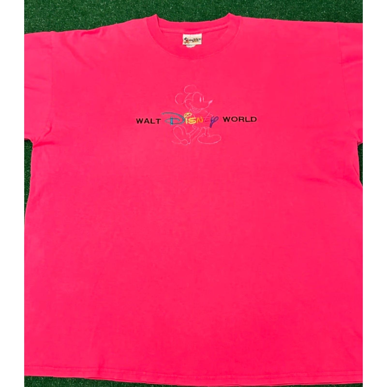 Disney VINTAGE Disney Mickey Mouse Embroidered Logo VTG Shirt 2XL Pink Mens Short Sleeve 90s Size US XXL / EU 58 / 5 - 3 Thumbnail