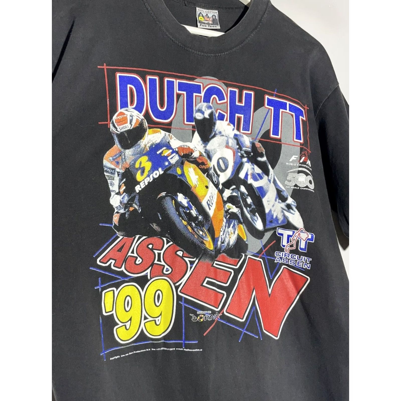 Champion Champion Dutch TT Assen T-Shirt Mens M Black Cotton Graphic Print Vintage 90s Sports Moto Racing Clouded by Yamaha Ducati Honda Suzuki Size US M / EU 48-50 / 2 - 3 Thumbnail