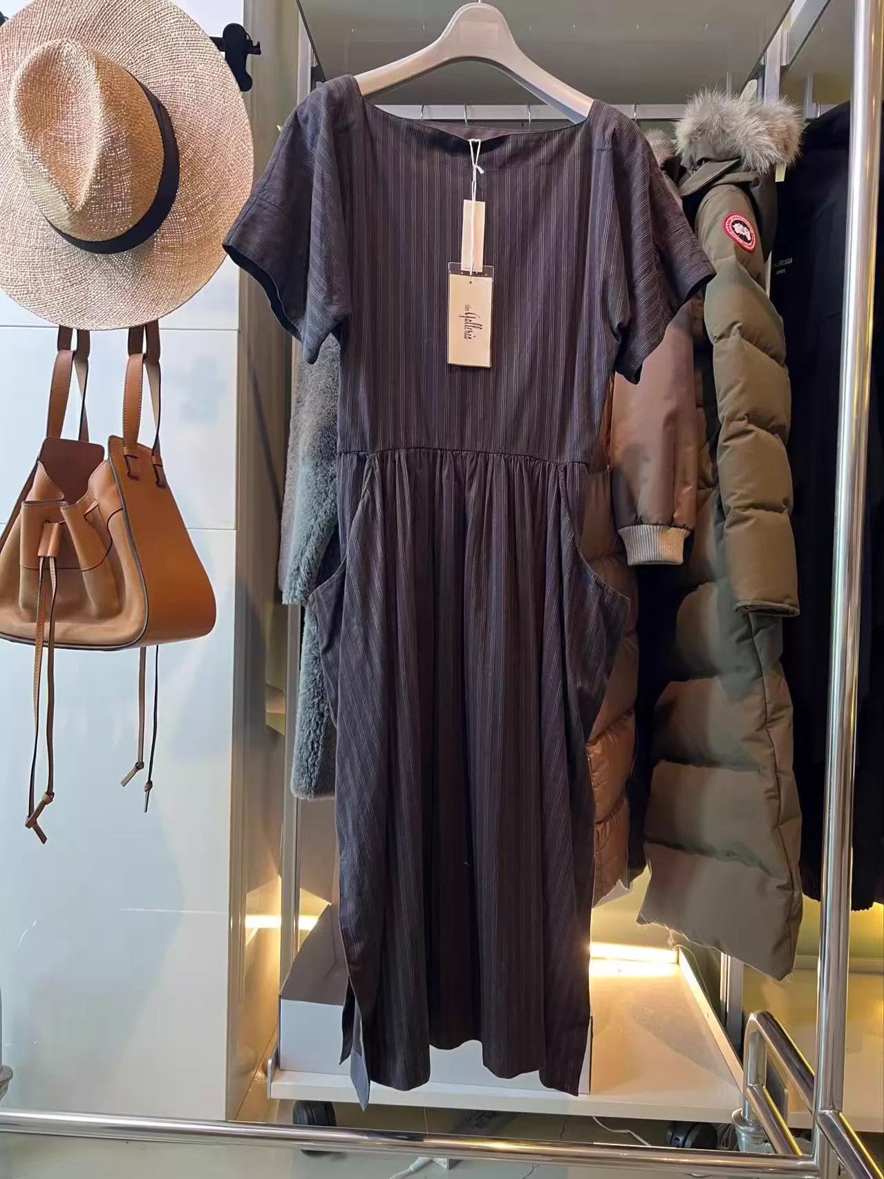 James Perse James Perse New Vertical Striped Loose Fit Dress Size XS / US 0-2 / IT 36-38 - 2 Thumbnail