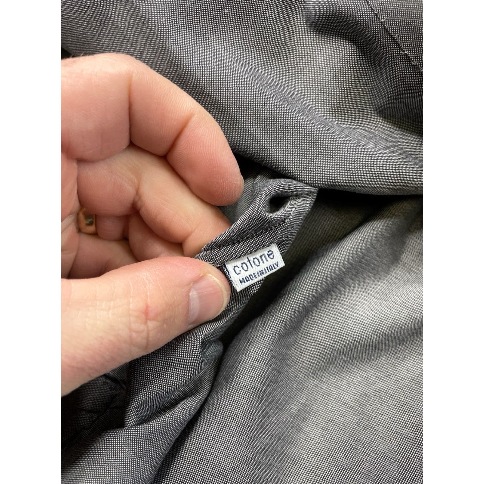 Vintage VINTAGE Oxxford Dress Shirt Men 16.5 42 Gray Cotton Cashmere Italy Handmade Long Sleeve Button Shirt Regular Classic Size 16.5/42 Mens Size 46R - 5 Thumbnail
