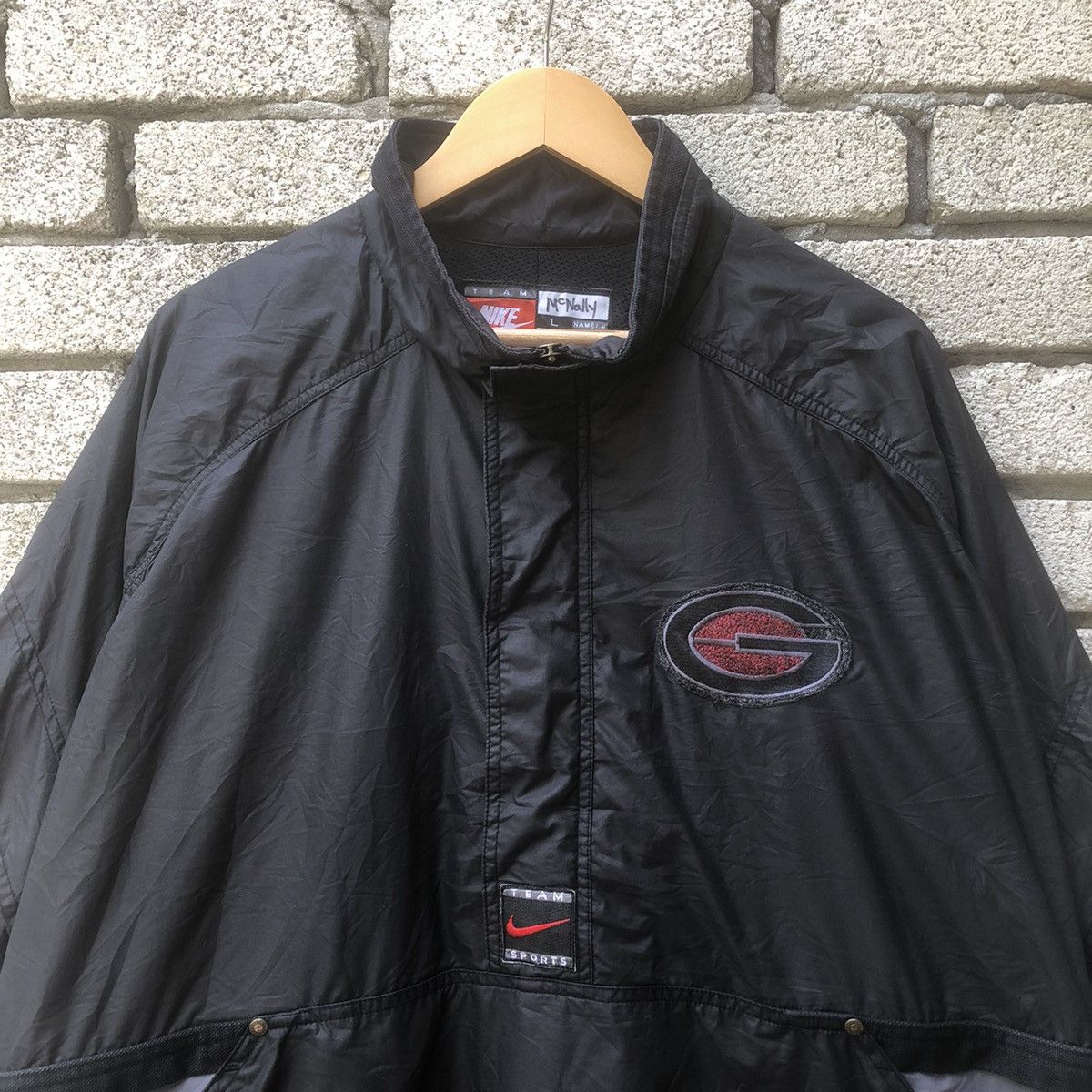 Nike × Vintage Vintage 90s Nike Team Anorak Georgia Bulldogs Size US L / EU 52-54 / 3 - 2 Thumbnail