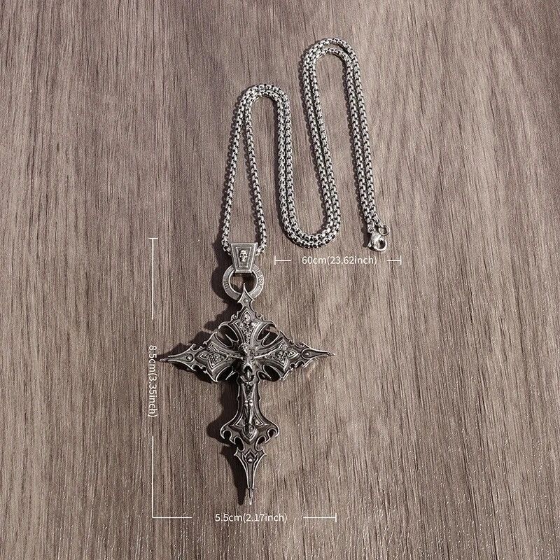 Other Gothic Jesus Skull Cross Pendant Necklace Size ONE SIZE - 6 Thumbnail