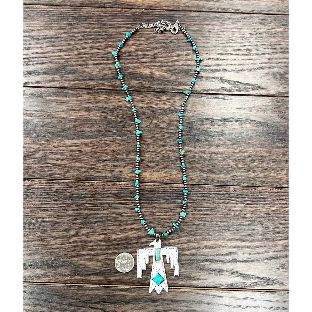 Other Navajo Thunderbird Turquoise Beaded Necklace with Extender a Size ONE SIZE - 3 Thumbnail