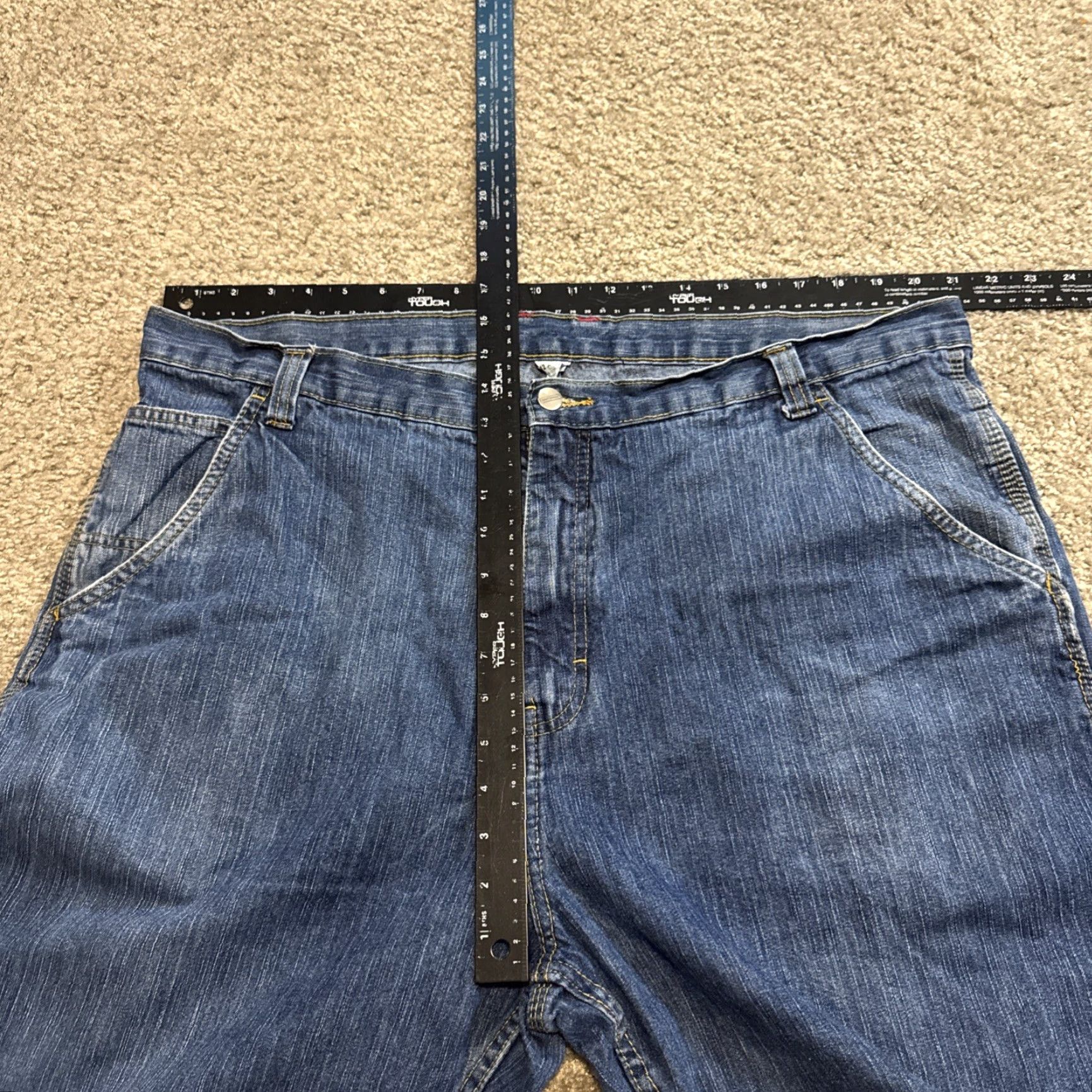Denime Craftsman Workwear Jeans Blue Denim 42x30 Wide-Leg Men Regular Jeans Color Blue Inseam 30 Size US 42 / EU 58 - 7 Thumbnail