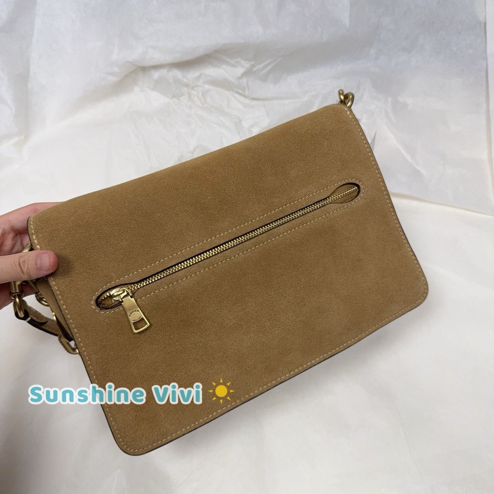 Coach NWT Coach Chain Tabby Shoulder/Hand Suede Chain Sand CAN13 Size ONE SIZE - 6 Thumbnail
