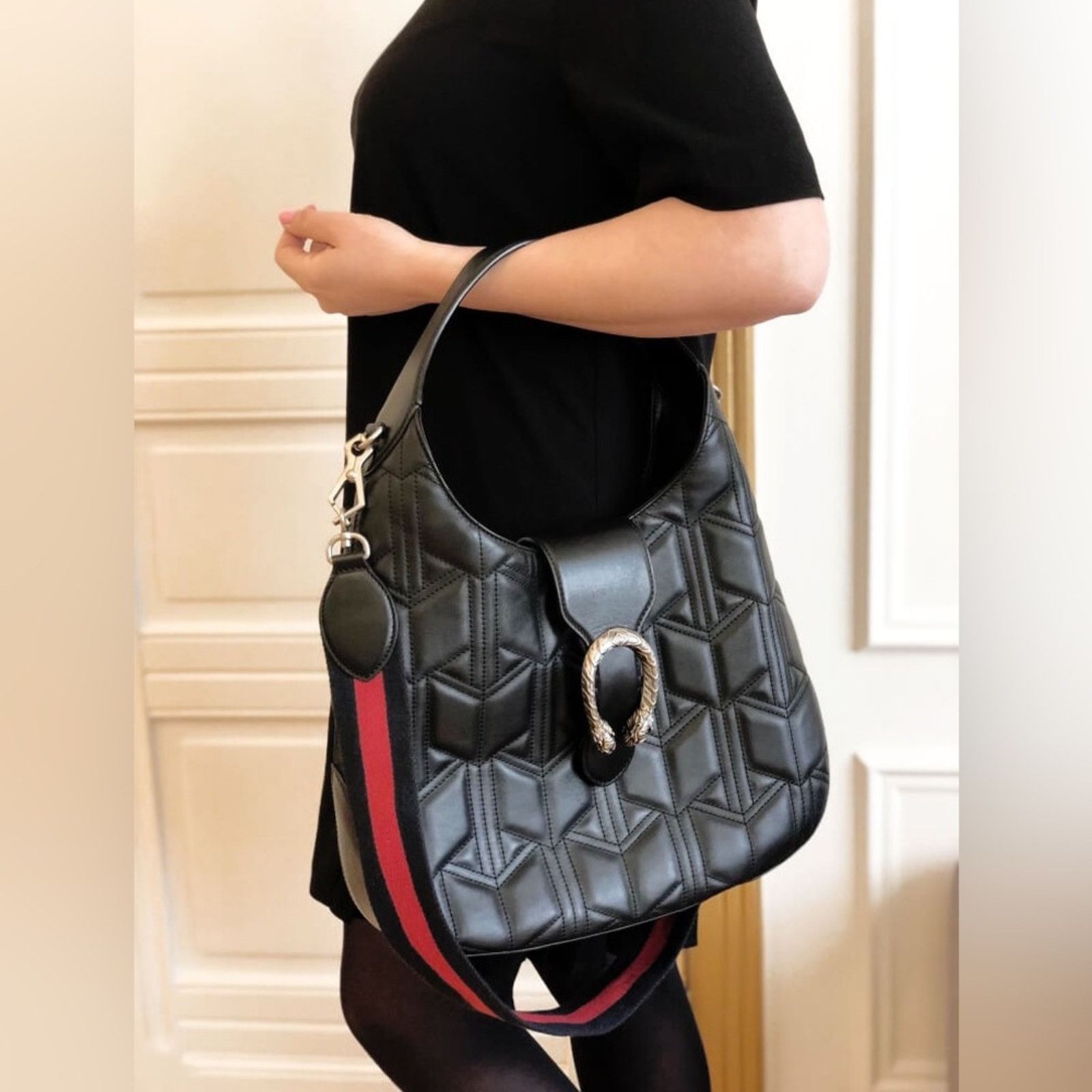 Gucci Gucci Dionysus Medium Hobo Black Tiger Clasp 446687 Size ONE SIZE - 14 Thumbnail