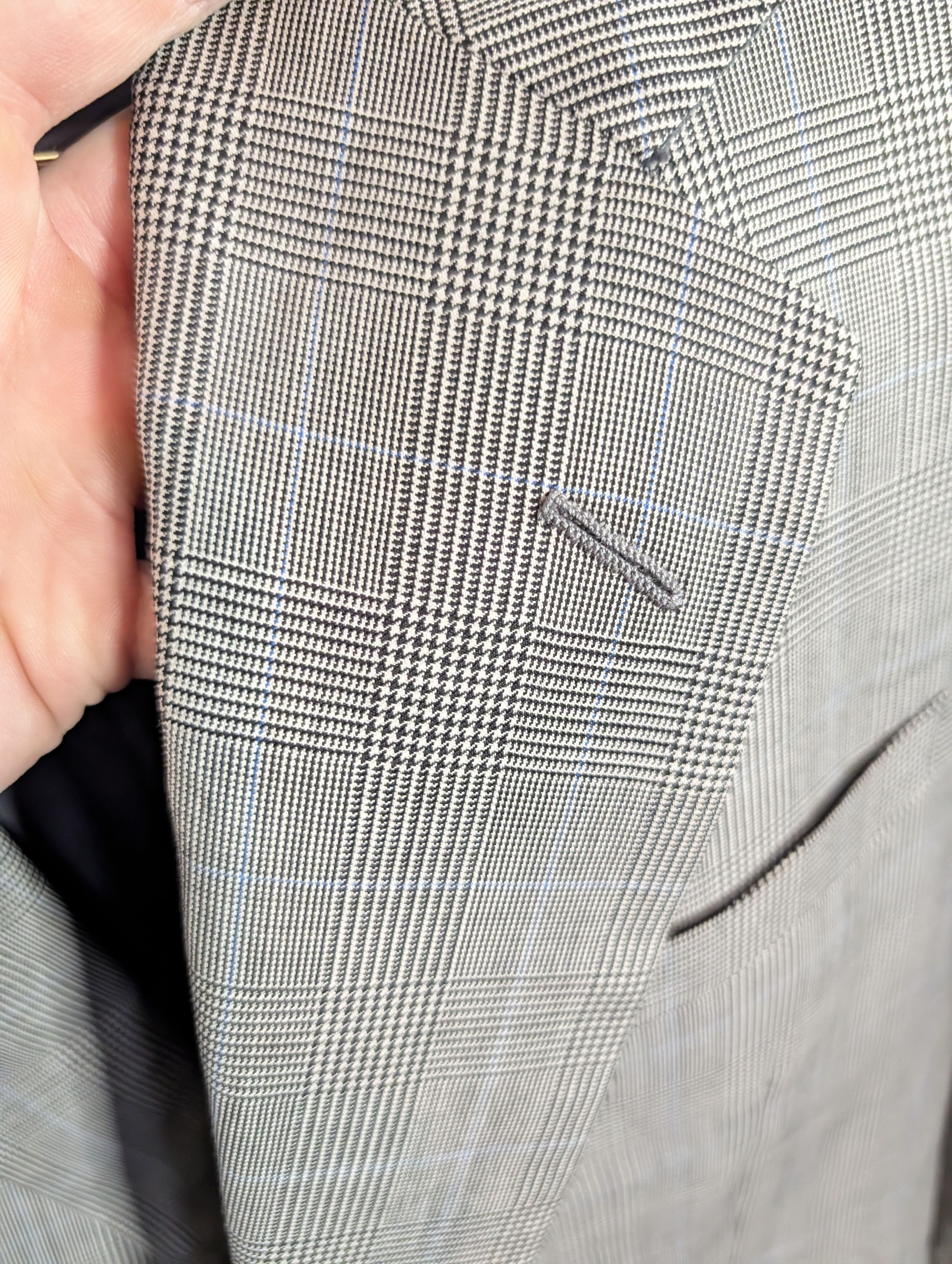 Freeman H FREEMAN & SON Bespoke Houndstooth Plaid Vtg Jacket Size 44L - 3 Thumbnail
