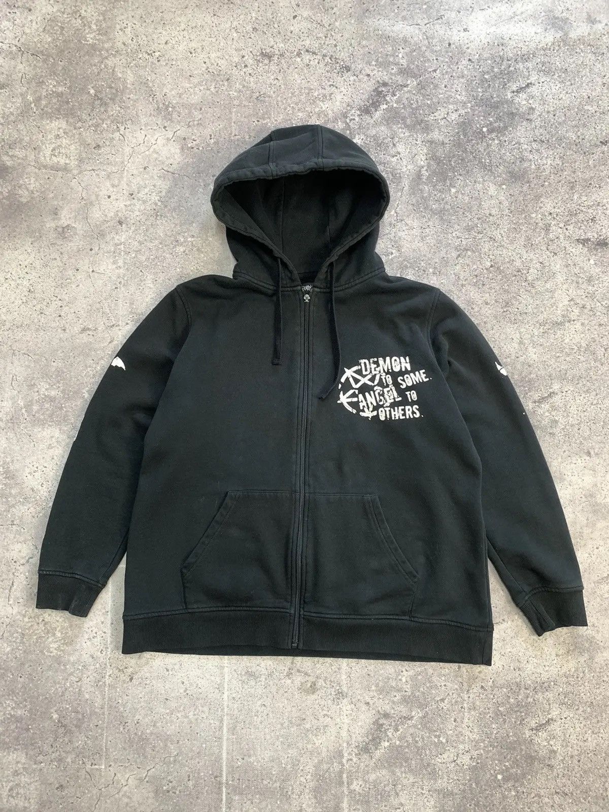 Japanese Brand × Vintage Vintage Hoodie Bones Dragon rock gothic sk8 avangarde Size US M / EU 48-50 / 2 - 4 Thumbnail