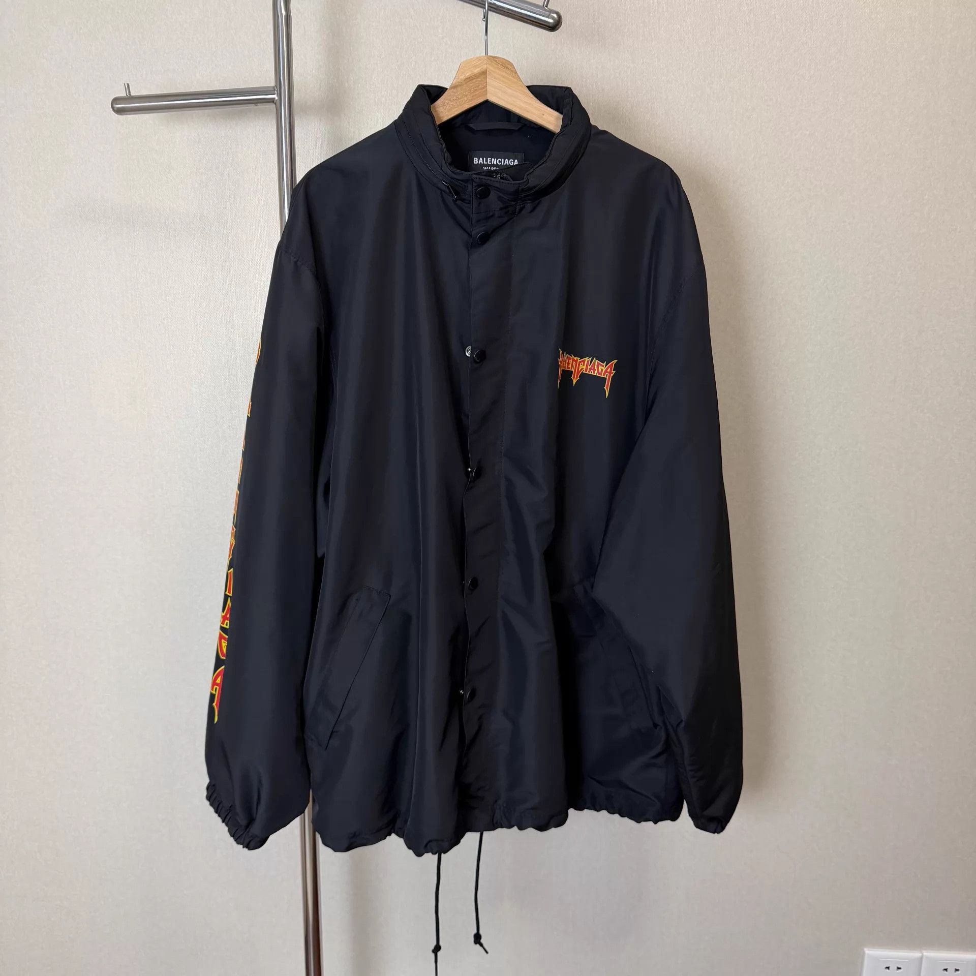 Balenciaga Balenciaga SS22 Metallica Hooded Jkt Men's Blk 46 Size US S / EU 44-46 / 1 - 1 Thumbnail