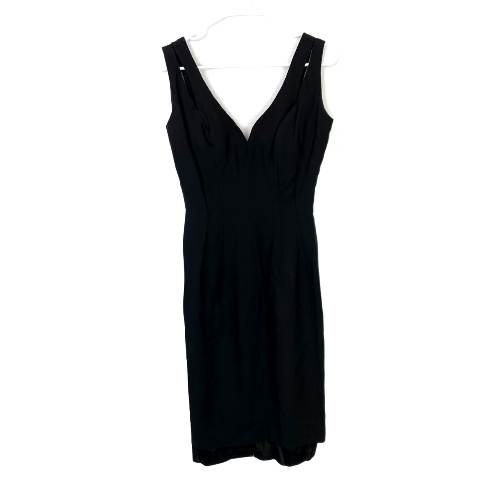 Vintage VINTAGE House of Chase California Black Crepe Midi Dress Women's Chest 34" Size S / US 4 / IT 40 - 2 Thumbnail