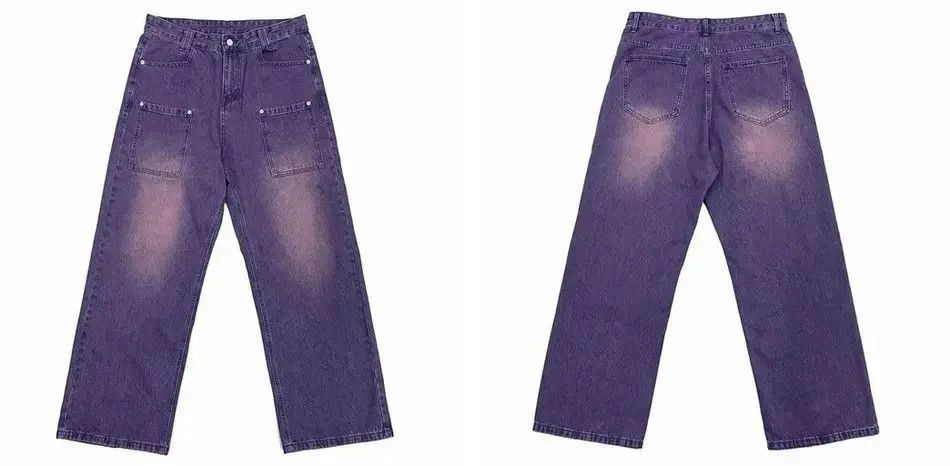 Japanese Brand Purple Y2K Jeans Men Casual Streetwear Retro Size US 30 / EU 46 - 5 Thumbnail