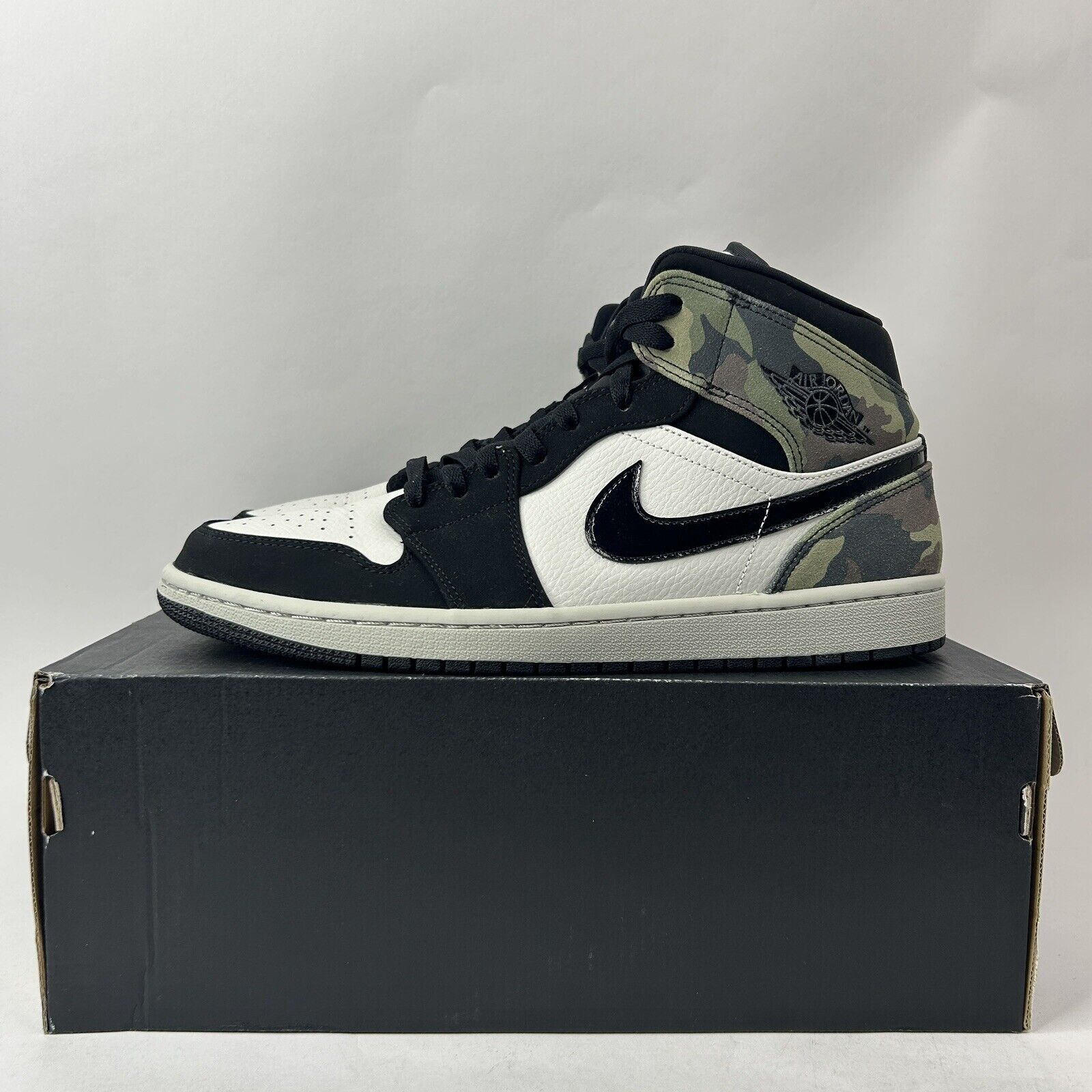 Nike Nike Air Jordan 1 Mid SE “Camo/Light Bone Black White" 2024 Size US 11.5 / EU 44-45 - 6 Thumbnail