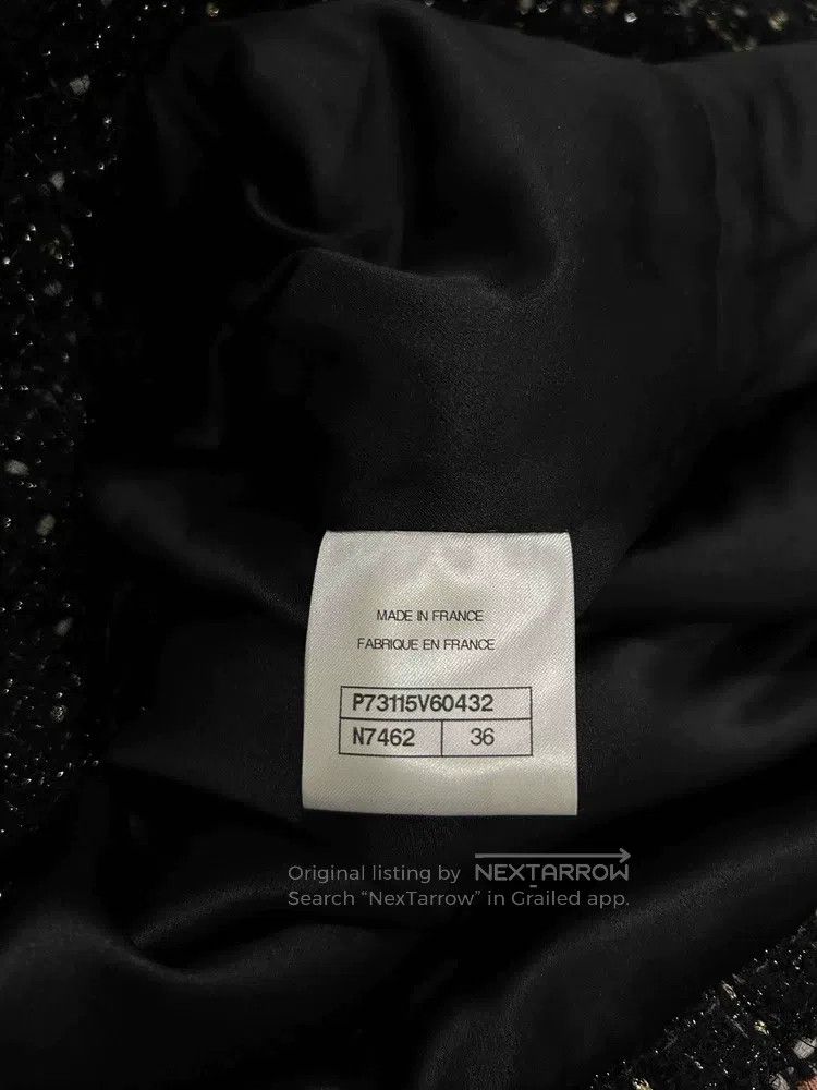 Chanel Chanel Black glitter diamond buckle lapel jacket Size XS / US 0-2 / IT 36-38 - 8 Thumbnail