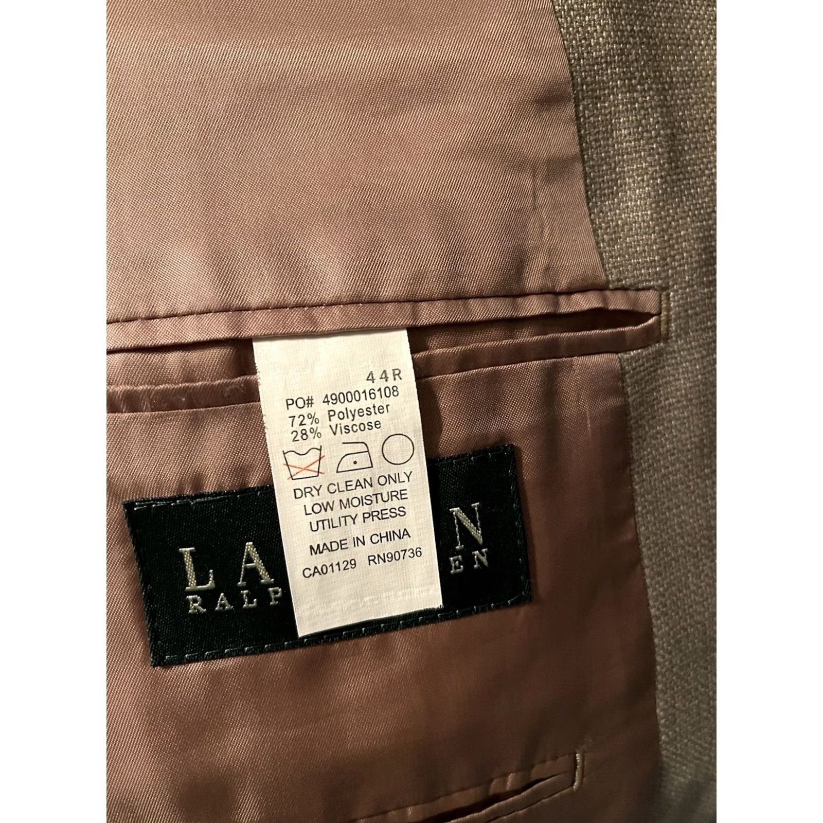 Ralph Lauren Lauren Ralph Lauren LRL Beige Tan Blazer Suit Jacket Coat Men's 44R Size 44R - 5 Thumbnail