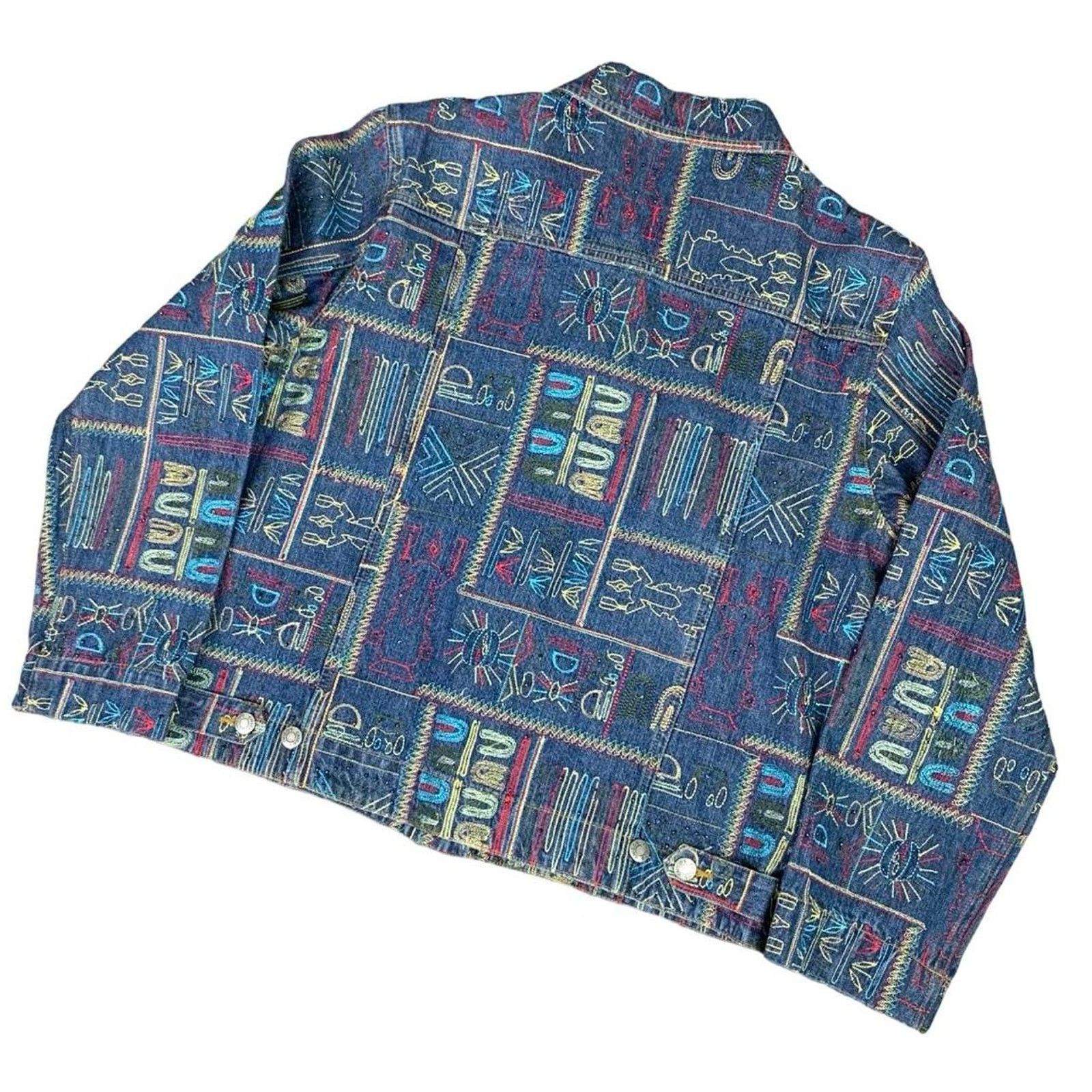 Vintage Vintage 90s Western Mojave Style Embroidered Denim Button Up Size M / US 6-8 / IT 42-44 - 5 Thumbnail