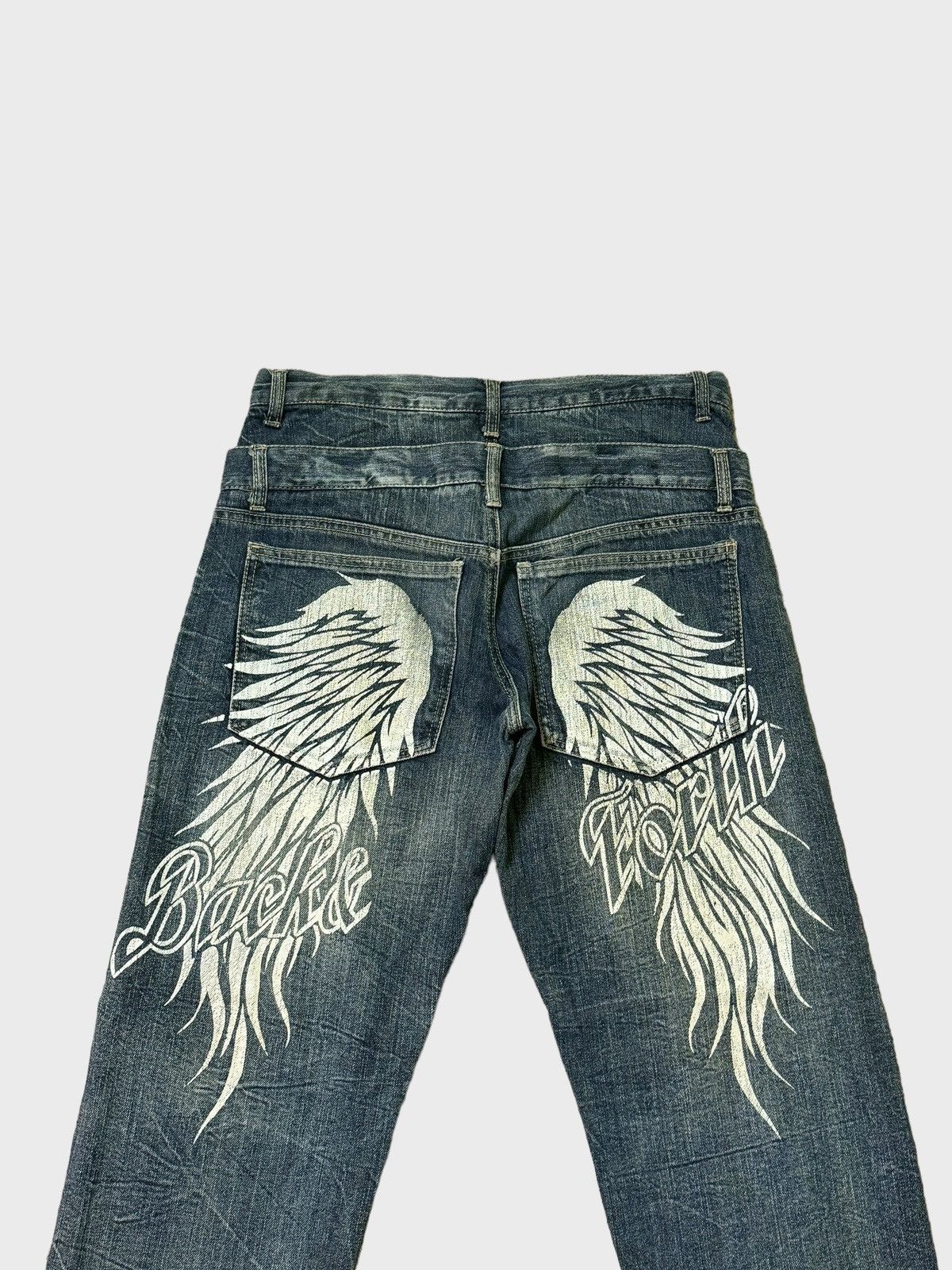 Hysteric Glamour BACK FORTH PRINTED WINGS CLAW MARKS DENIM Size US 32 / EU 48 - 7 Thumbnail