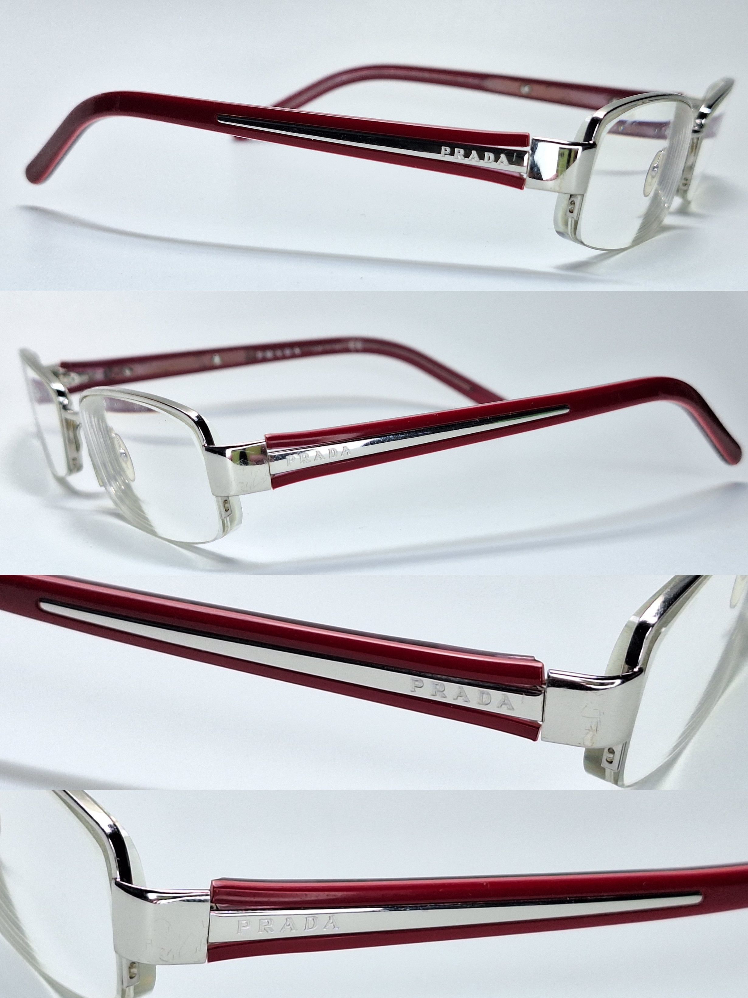 Prada Prada VPR 691 BC-101 Italy Semi-Rimless Vintage Eyeglass Size ONE SIZE - 4 Thumbnail