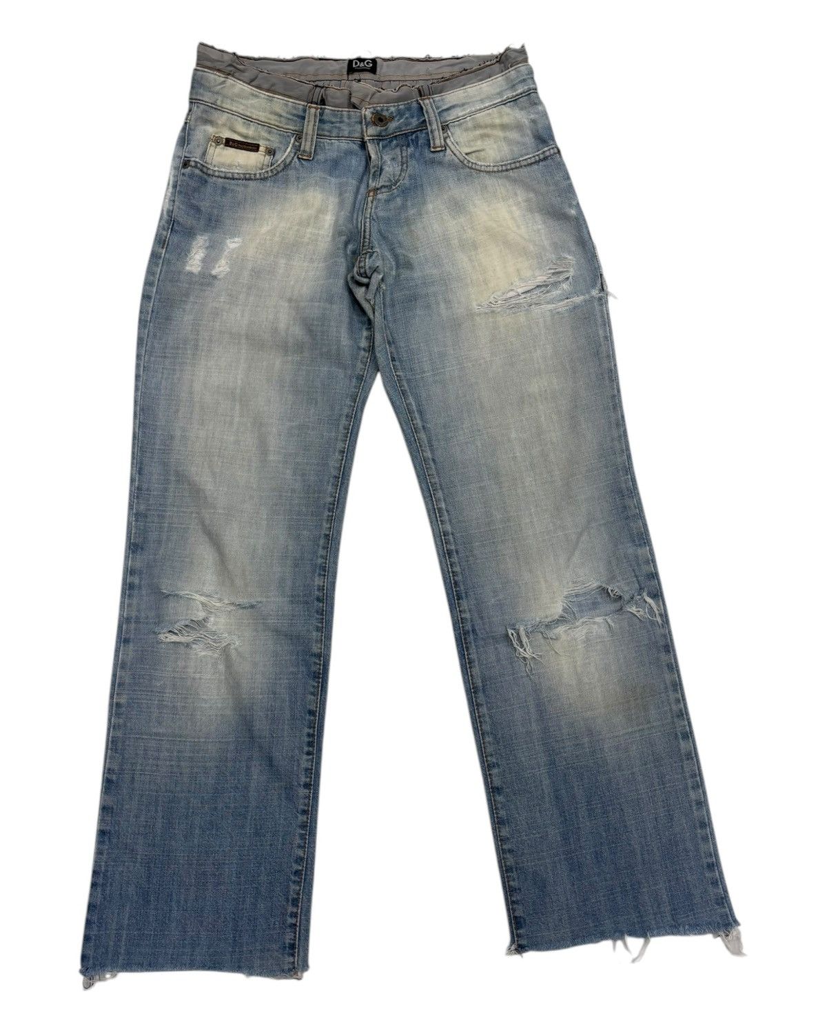 Dolce & Gabbana Dolce & Gabbana Double Waist Thrashed Distressed Denim Jeans Size 30" / US 8 / IT 44 - 3 Thumbnail