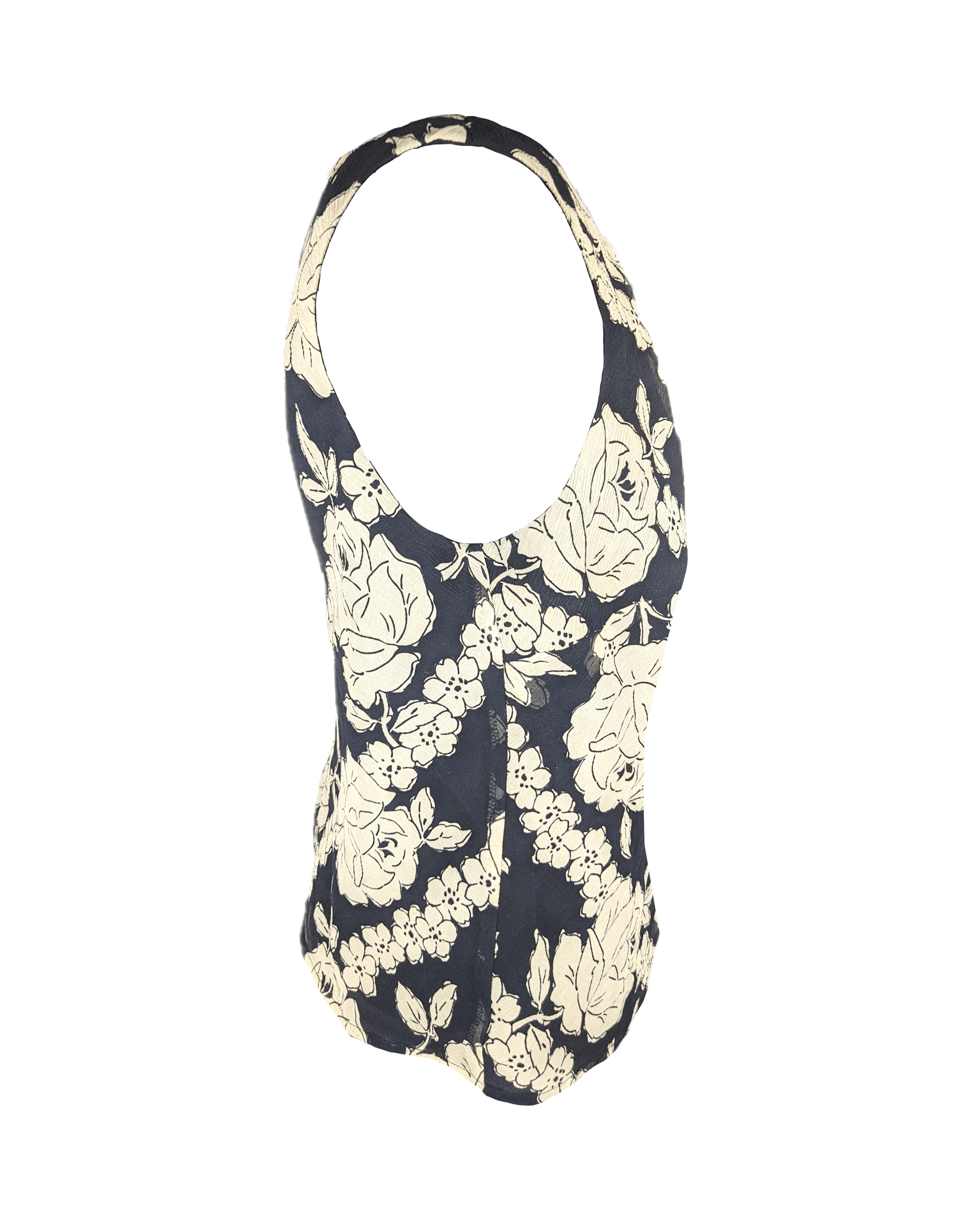 Ann Taylor Ann Taylor Silk Sleeveless Floral Blouse Size XL / US 12-14 / IT 48-50 - 3 Thumbnail