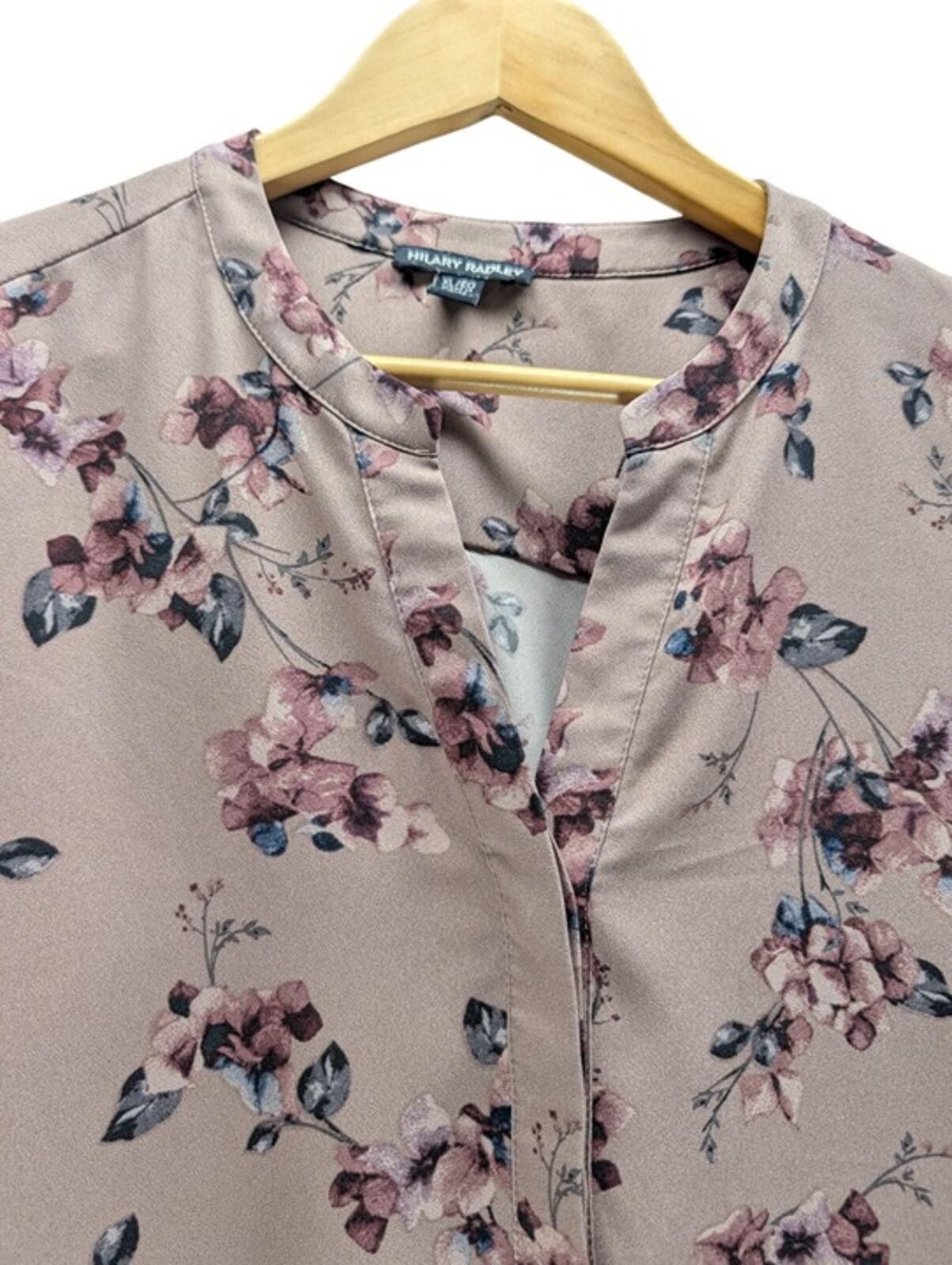 Other Hilary Radley Blouse Women’s XL Split Neck Floral Mauve Size XL / US 12-14 / IT 48-50 - 4 Thumbnail