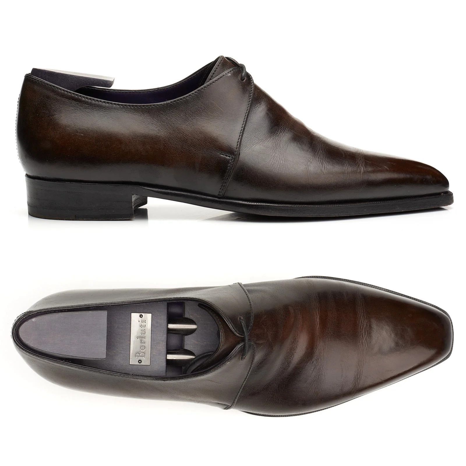 Berluti BERLUTI Dark Brown Patina Leather Oxford Dress Shoes Size US 9 / EU 42 - 1 Thumbnail