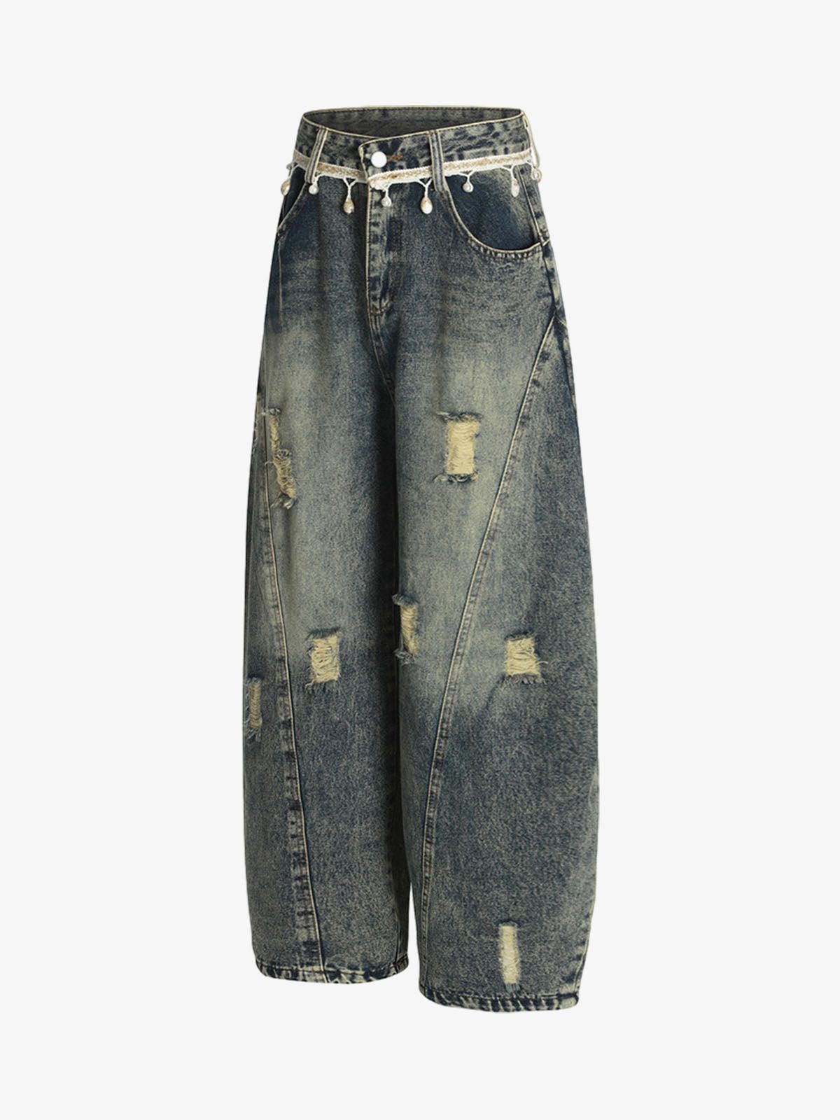 Other Vintage Washed Ripped Scimitar Jeans Size US 32 / EU 48 - 2 Thumbnail