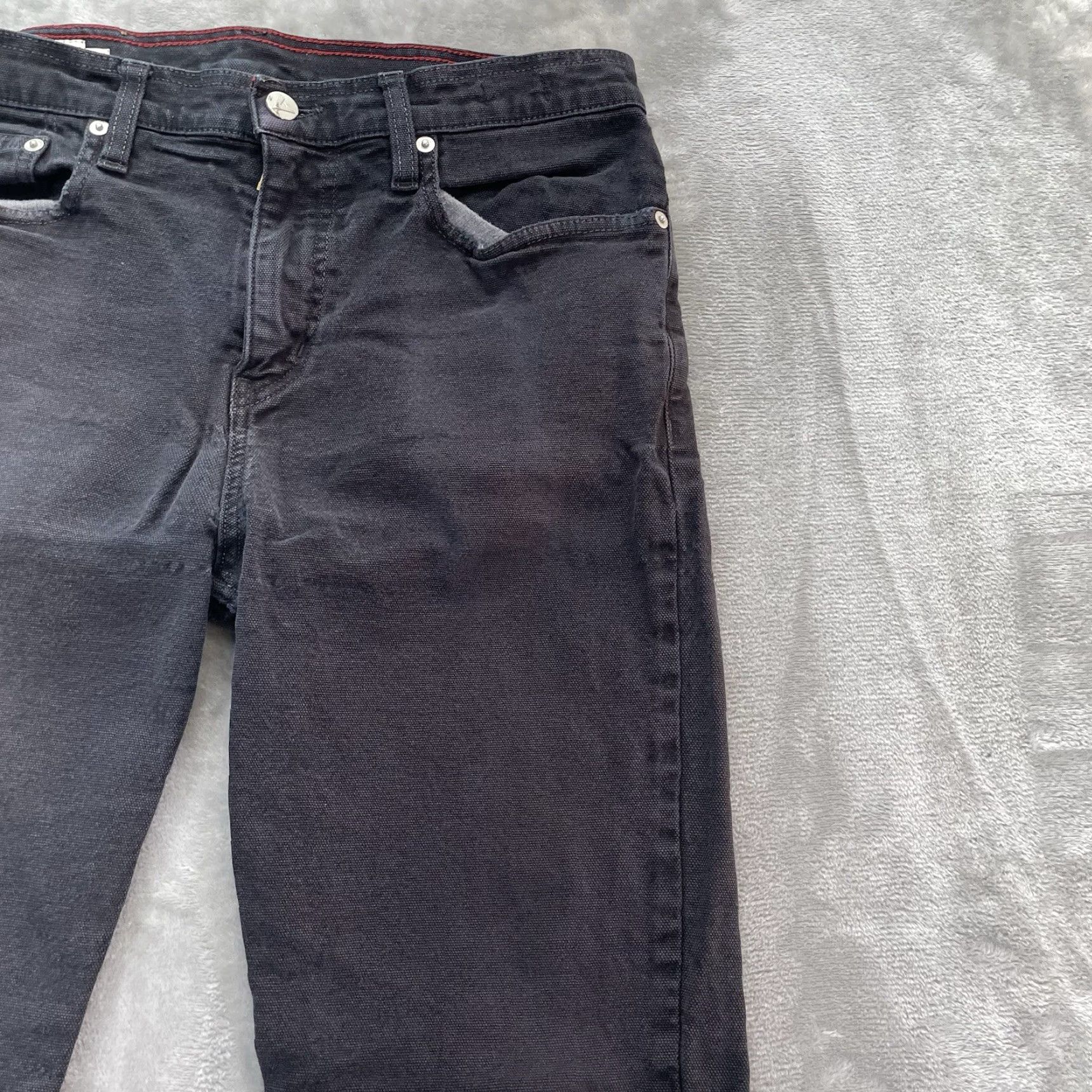 Vintage American Giant Jeans Mens 32x32 Black Roughneck Straight Canvas Stretch USA pant Size US 32 / EU 48 - 5 Thumbnail