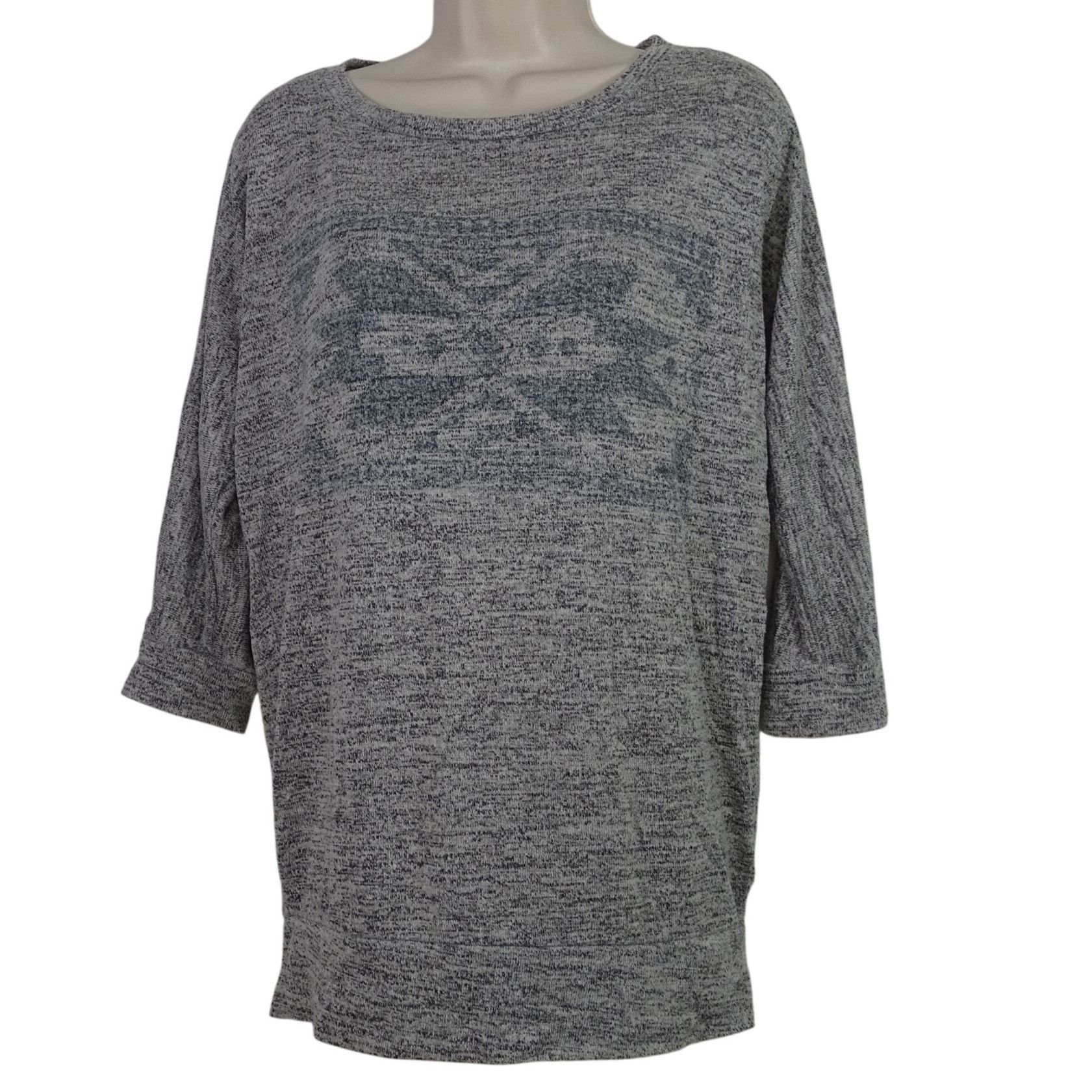 Other Hippie Rose Heather Gray Aztec Print Knit Top Women Size M Size M / US 6-8 / IT 42-44 - 1 Thumbnail