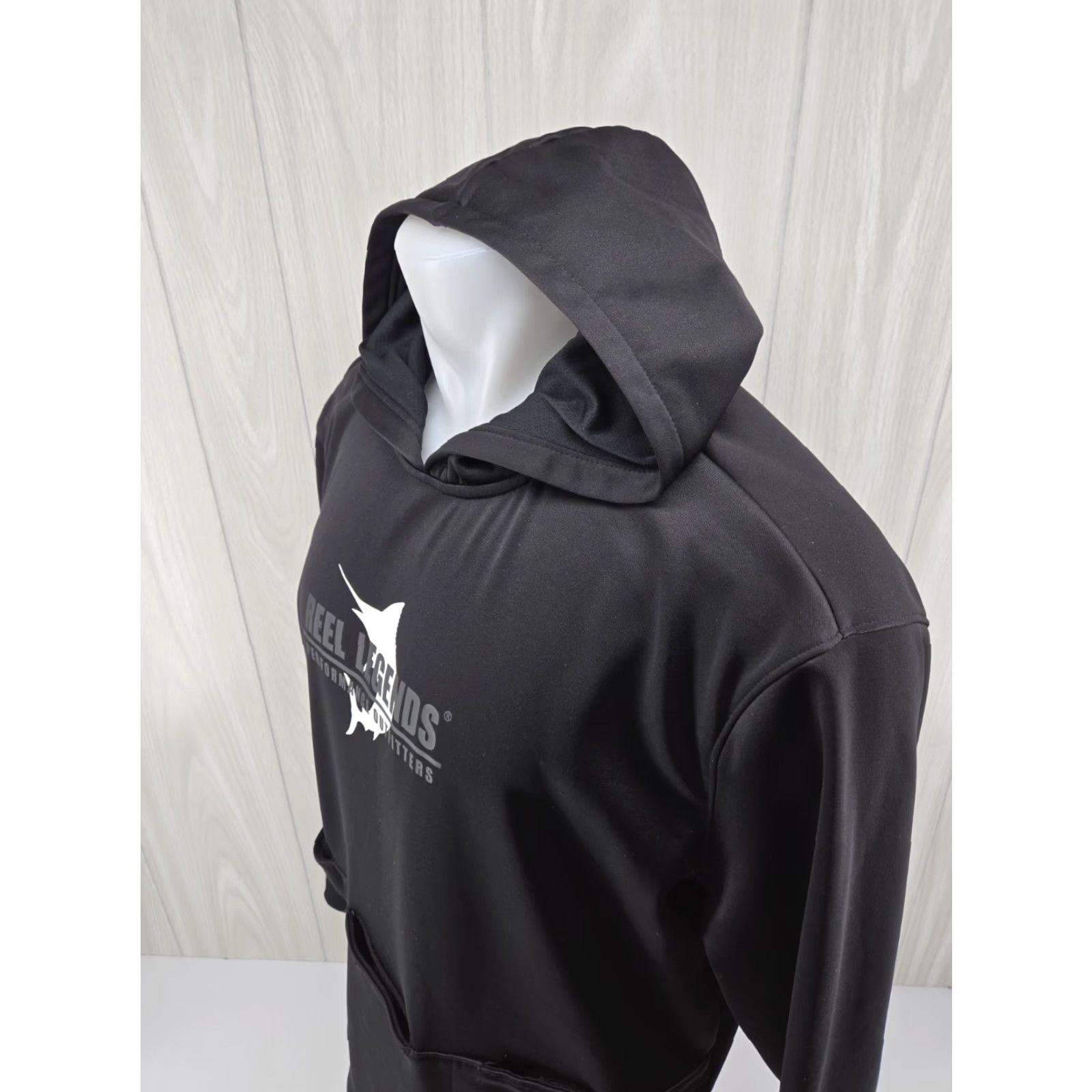 Vintage Reel Legends Firstmate Mens XL Black Fishing Performance Pockets Hoodie Large Pullover Sports Outdoor Nautical Size US XL / EU 56 / 4 - 5 Thumbnail