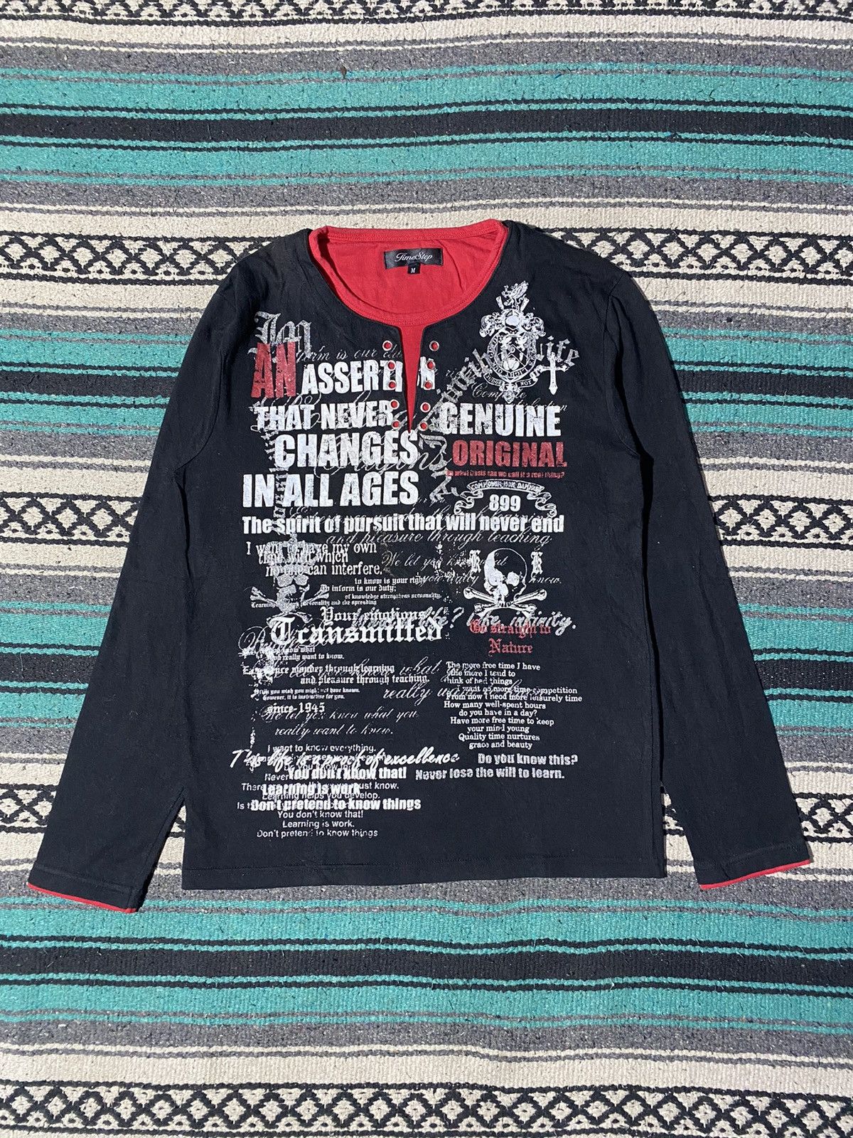 If Six Was Nine 2000s TimeStep - Skull Crazy Poem Longsleeve Size US M / EU 48-50 / 2 - 1 Thumbnail